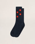 The Crochet Flower Sock (4 Flowers). -- Navy
