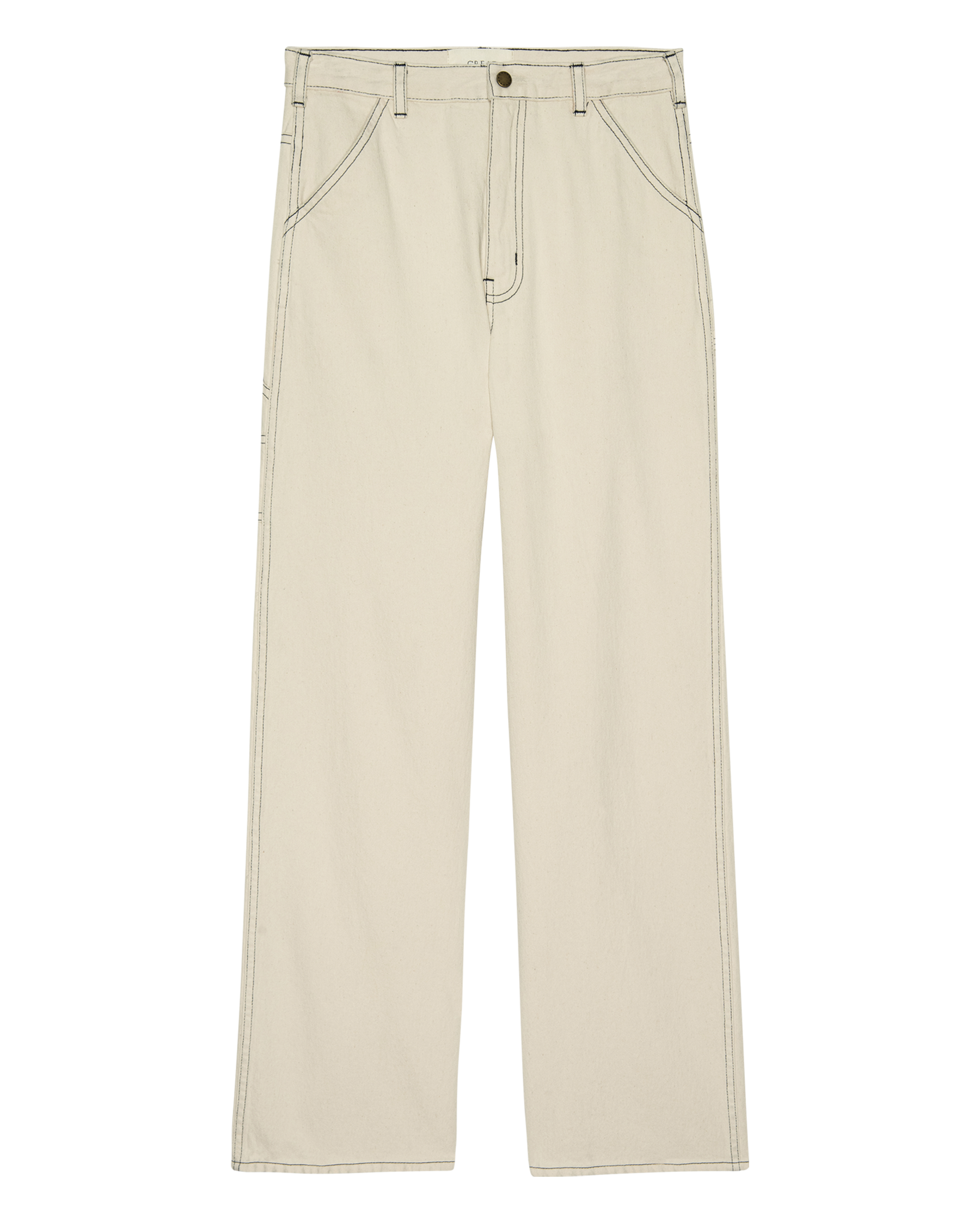 The Mill Jean. -- Natural with Navy Stitching