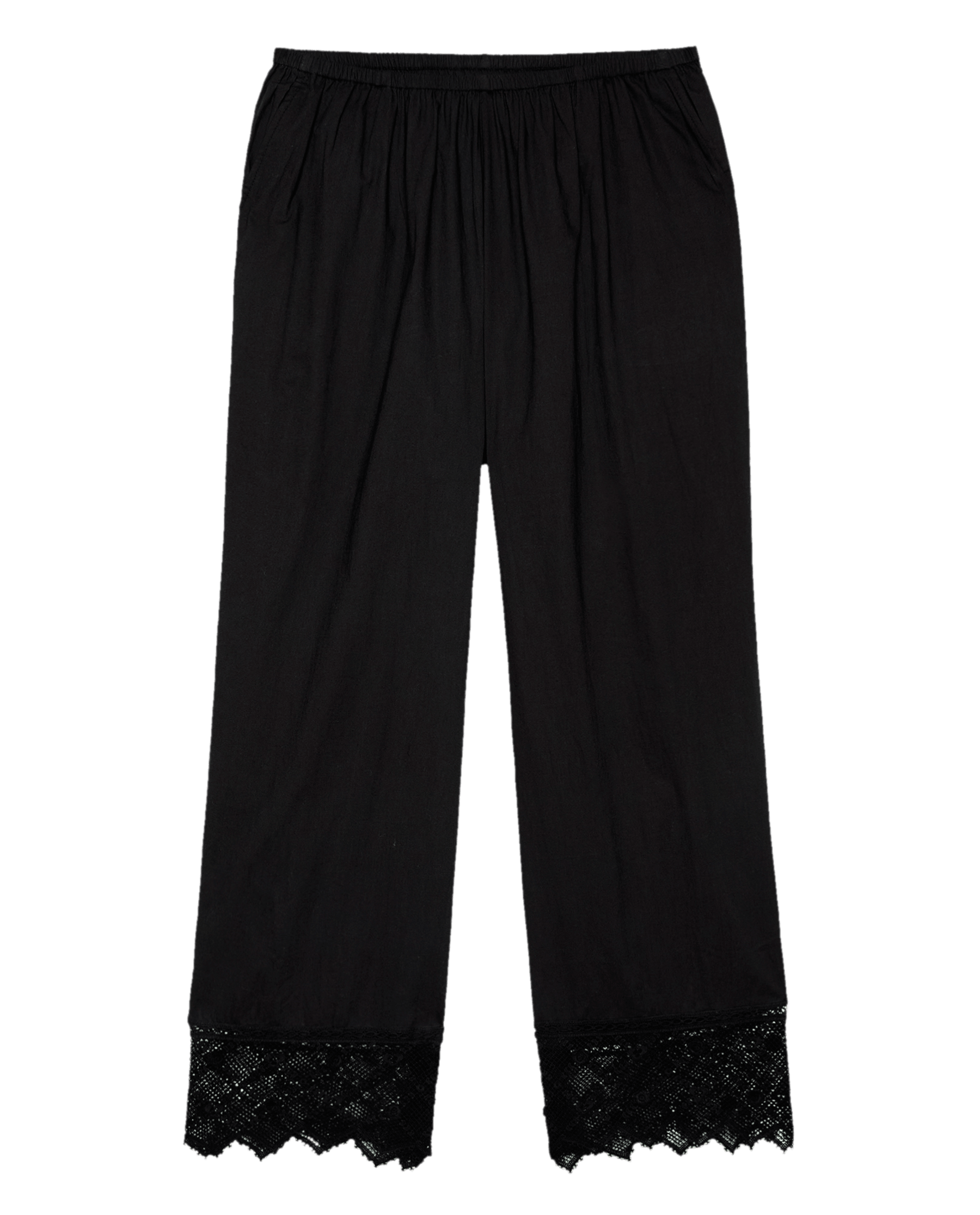 The Rosette Crochet Pant. -- Black