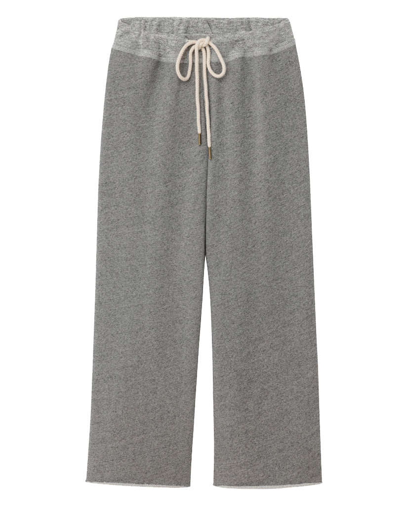 The Wide Leg Cropped Sweatpant. -- Varsity Grey