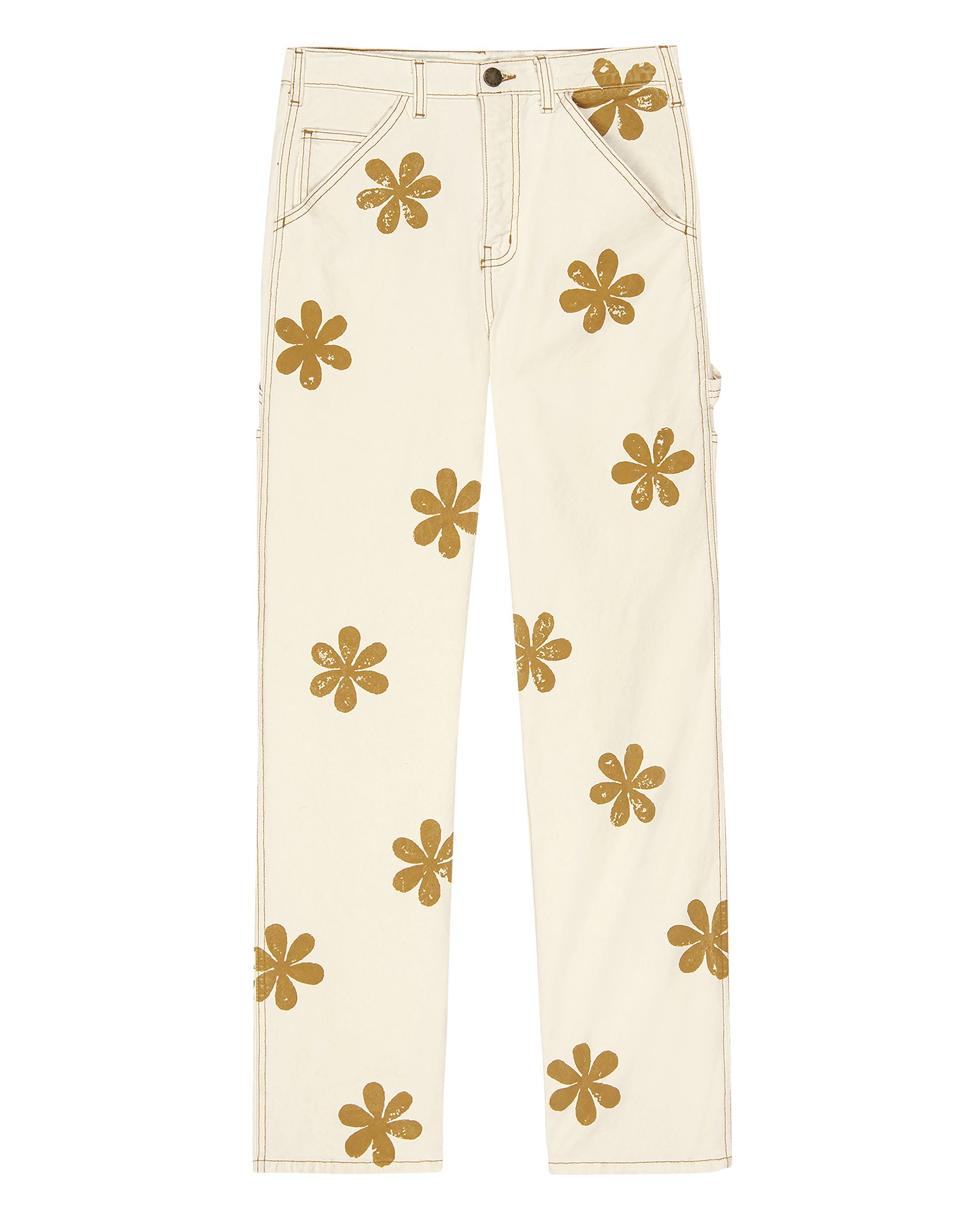 The Carpenter Pant with Daisy Stamp. -- Natural