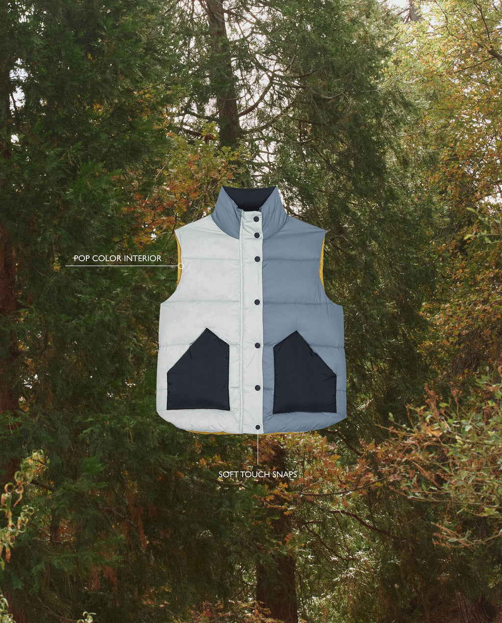 The Polar Vest. -- Navy Colorblock