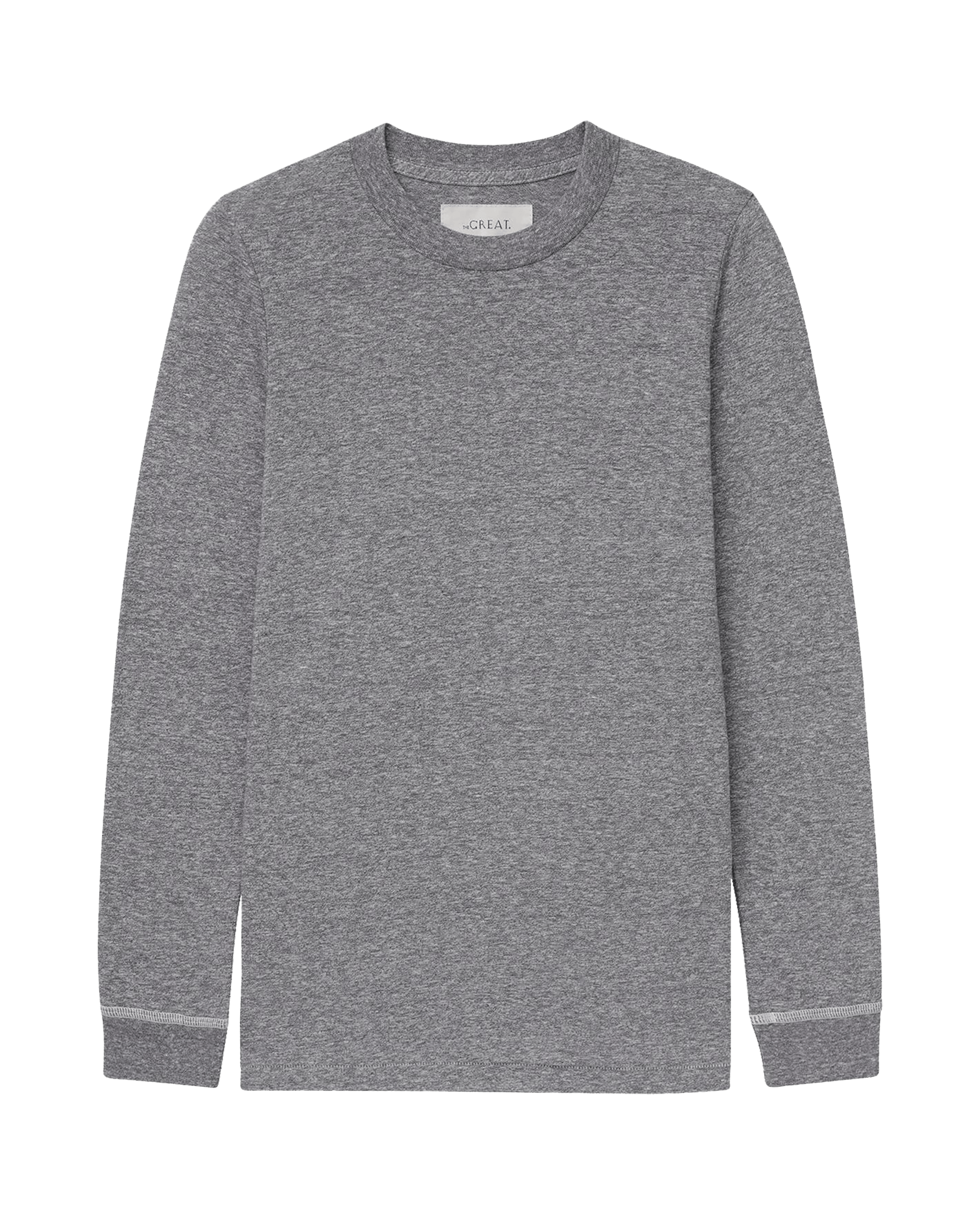 The Long Sleeve Slim Tee. Solid -- Heather Grey