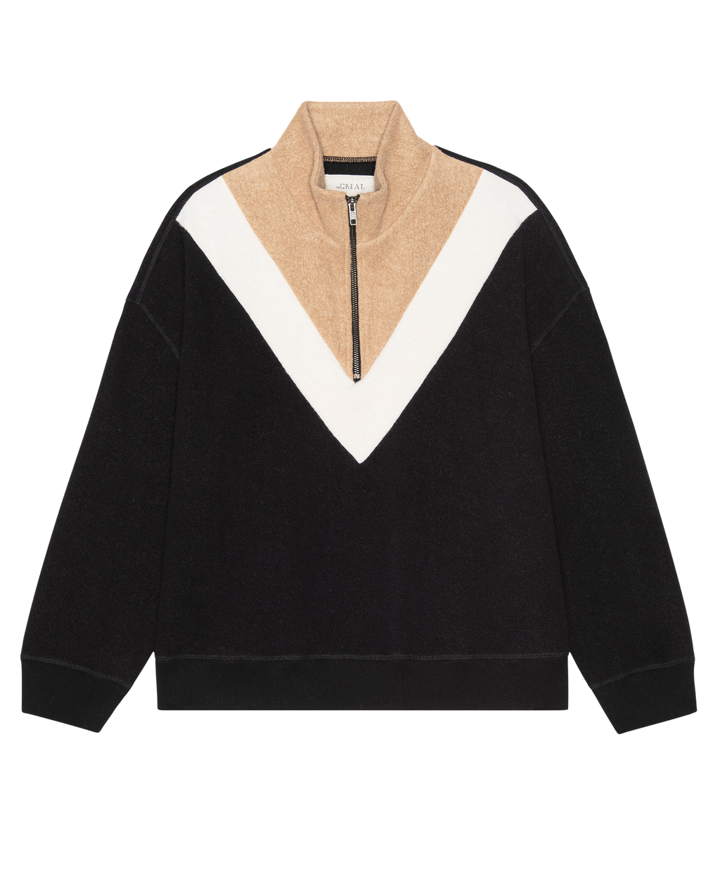 The Colorblock Plush Chalet Sweatshirt. -- Almost Black