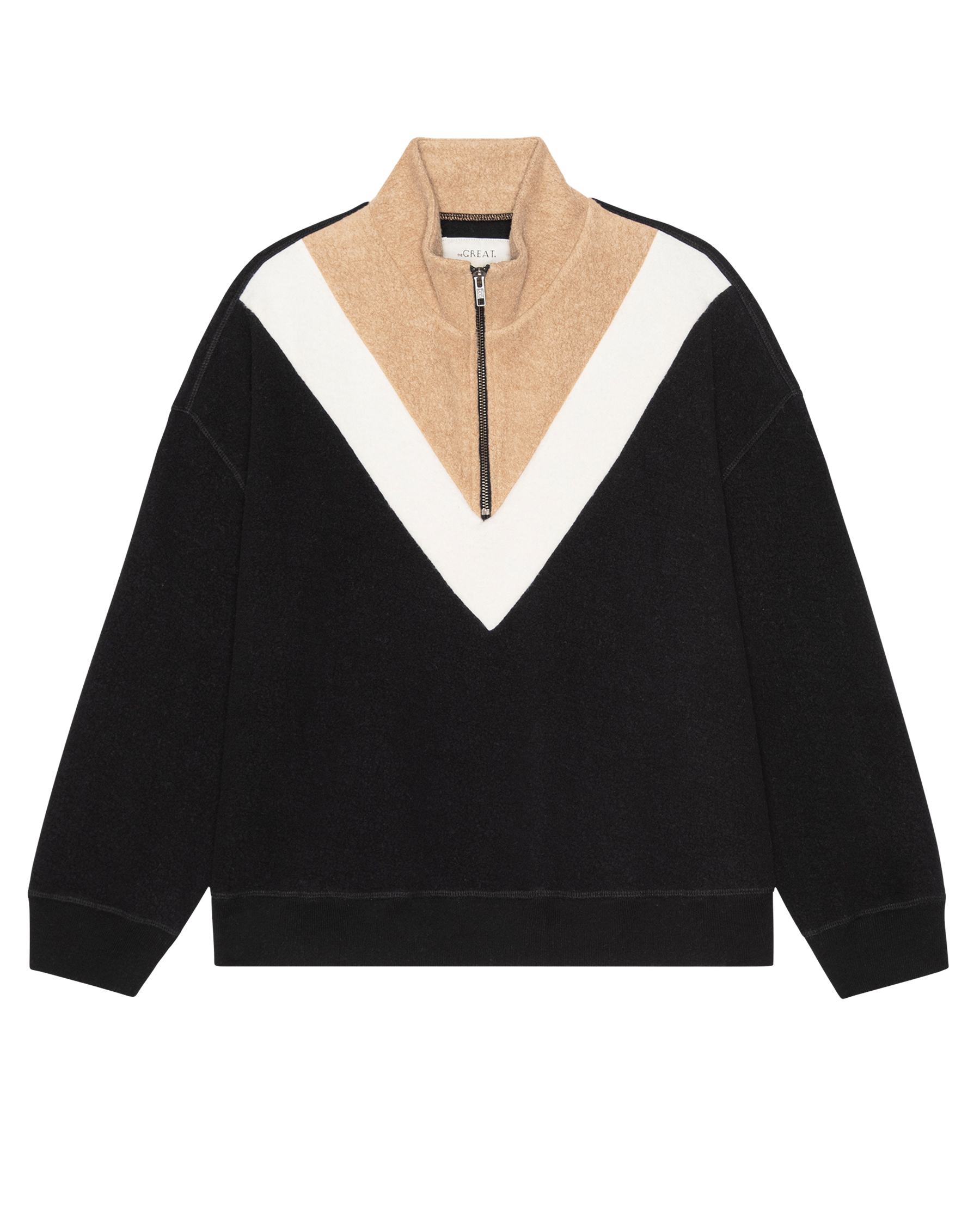 The Colorblock Plush Chalet Sweatshirt. -- Almost Black