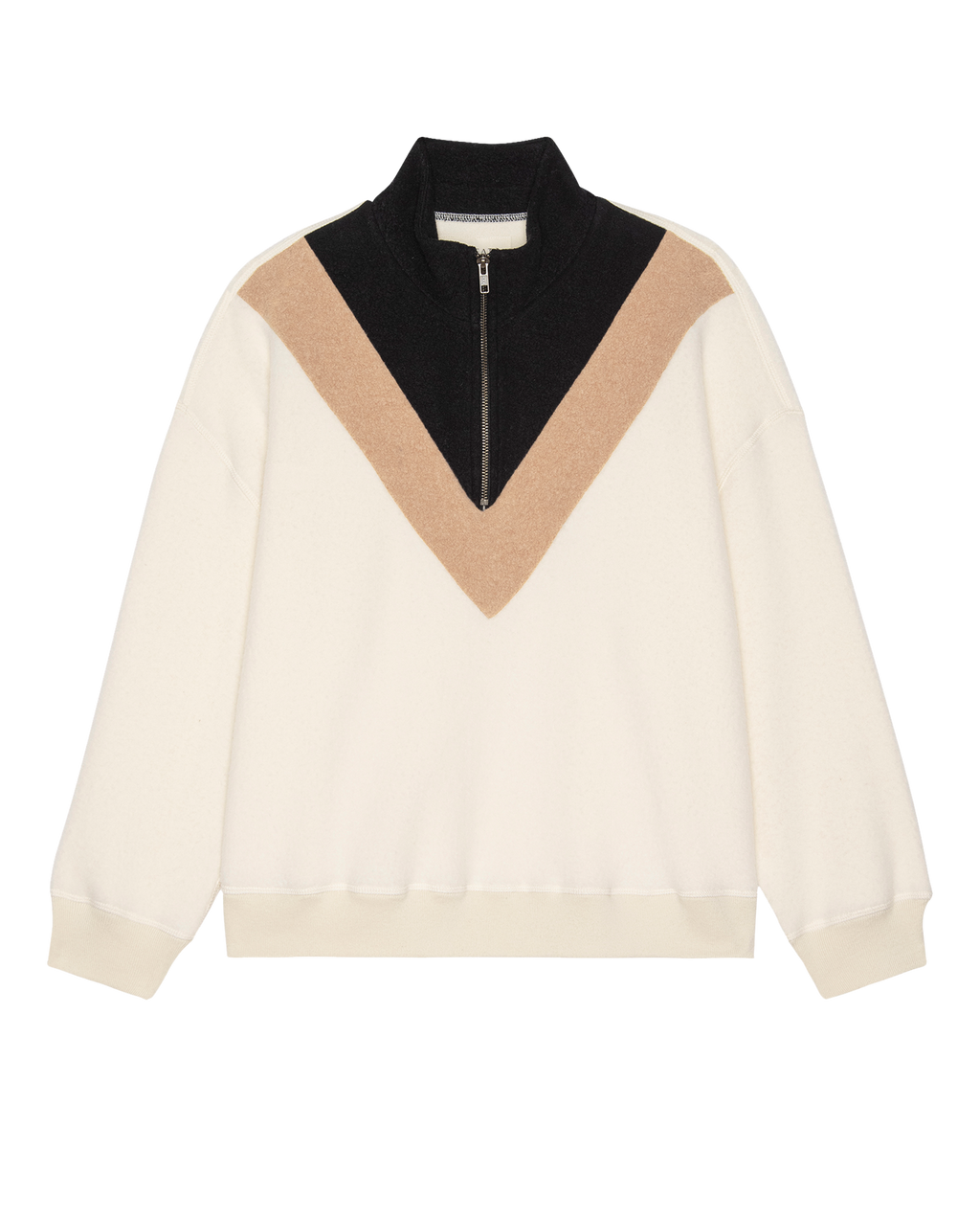 The Colorblock Plush Chalet Sweatshirt. -- Washed White