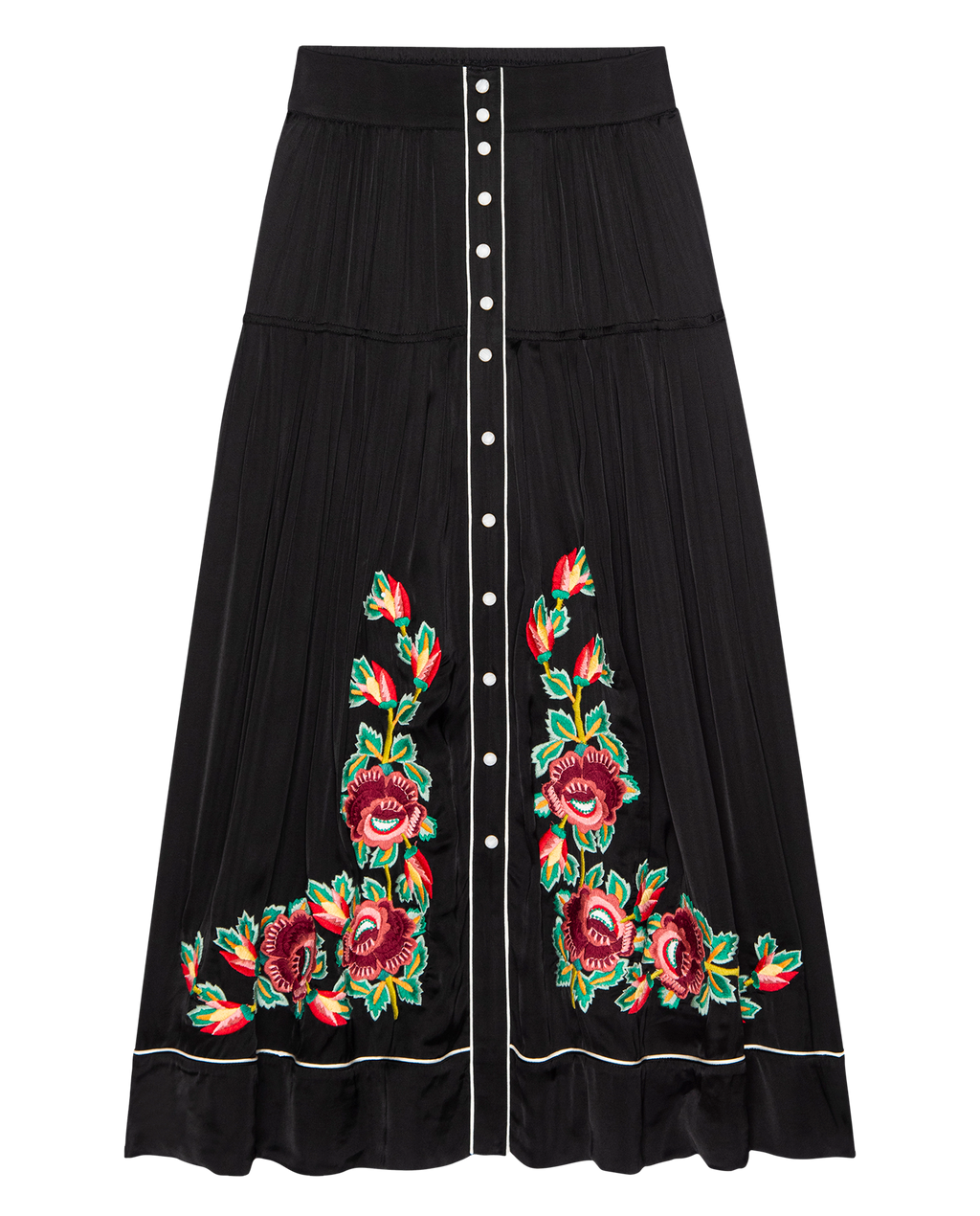 The Heirloom Rose Highland Skirt. -- Black