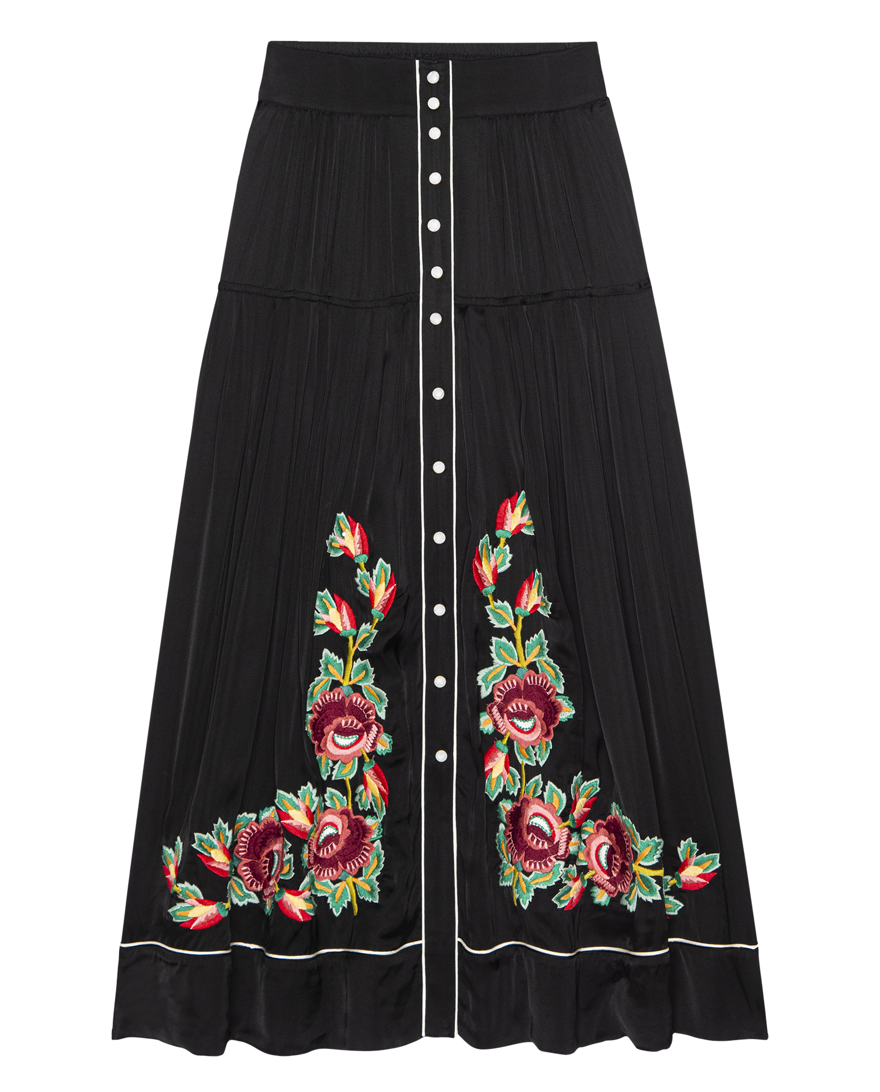 The Heirloom Rose Highland Skirt. -- Black