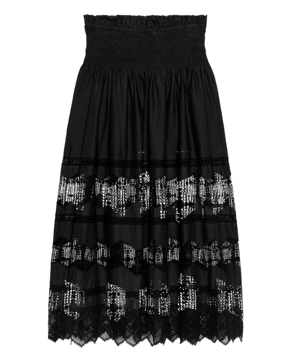 The Rosette Crochet Canary Skirt. -- Black