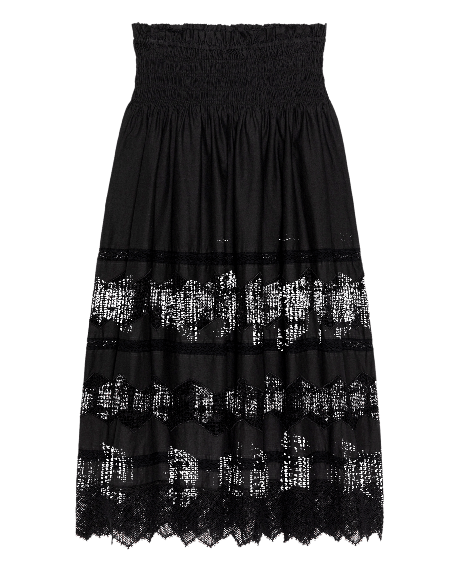 The Rosette Crochet Canary Skirt. -- Black