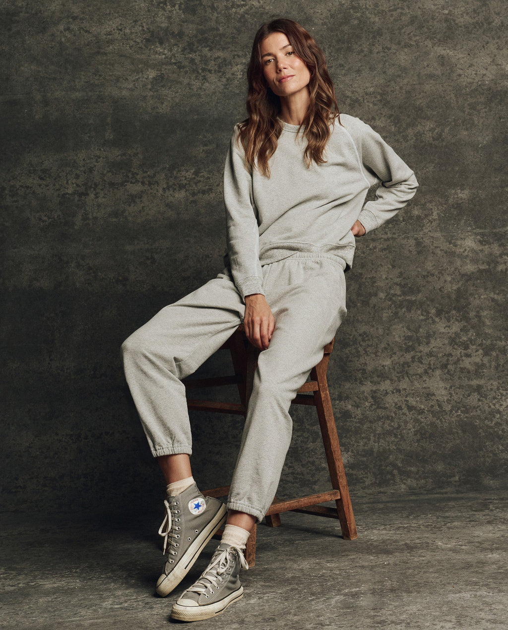 The Fleece Stadium Sweatpant. Solid -- Heather Grey
