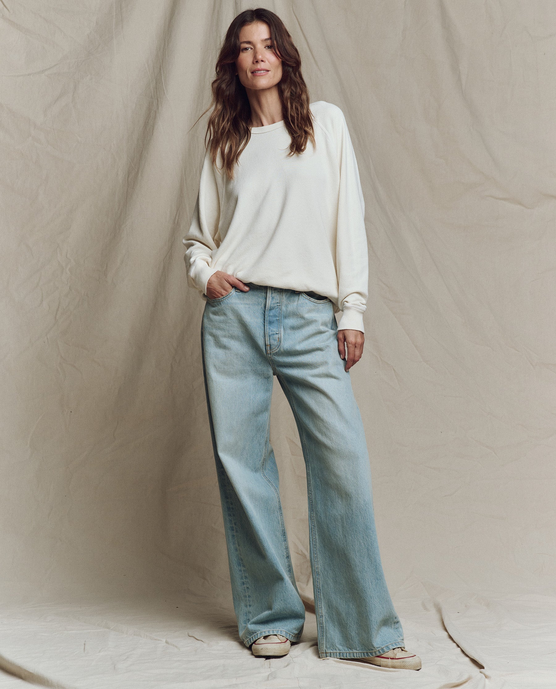 The College Sweatshirt. Solid -- Washed White