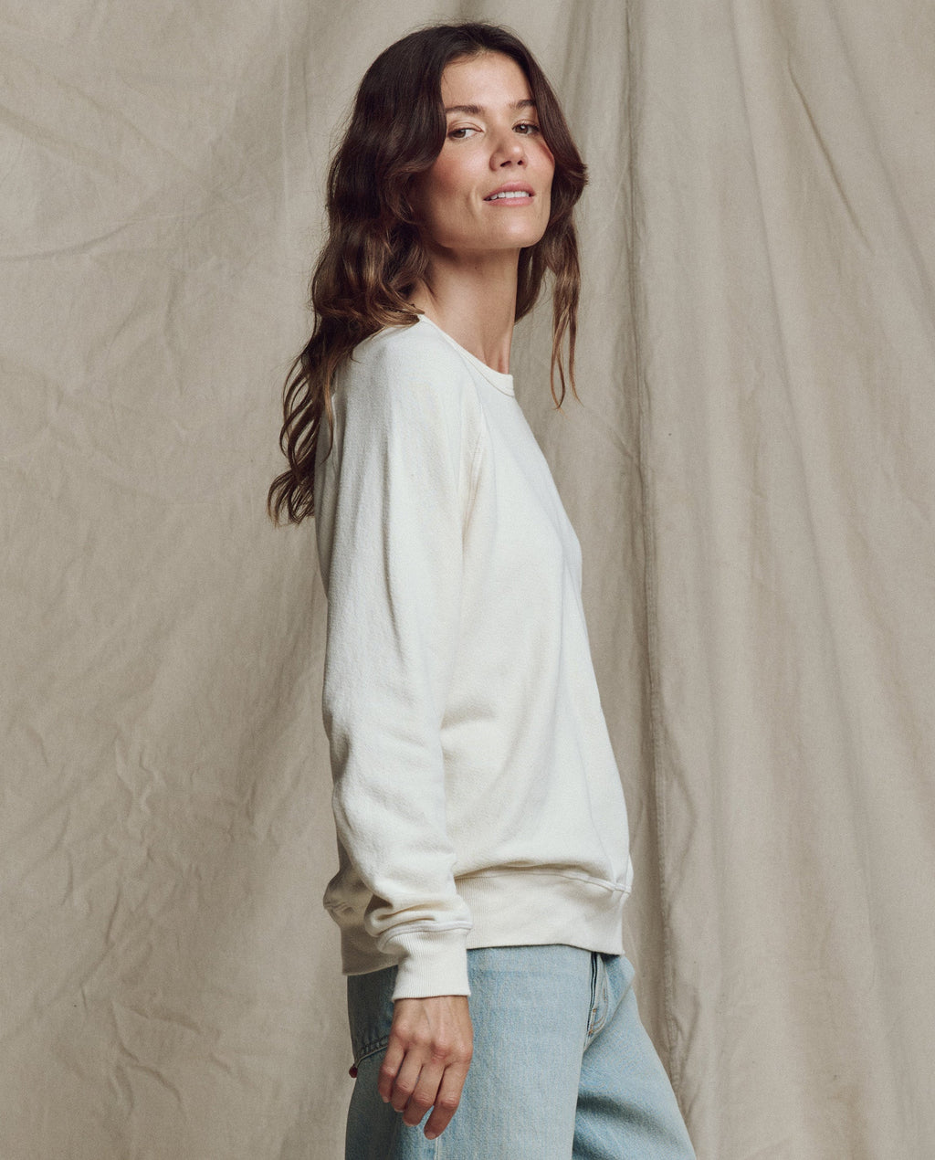 The College Sweatshirt. Solid -- Washed White