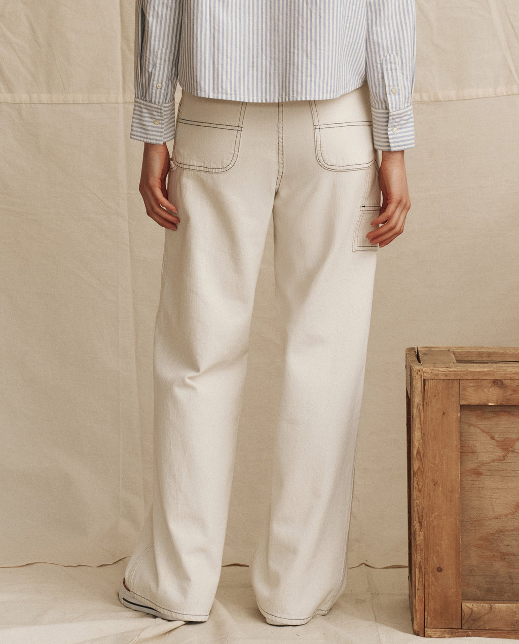 The Mill Jean. -- Natural with Navy Stitching