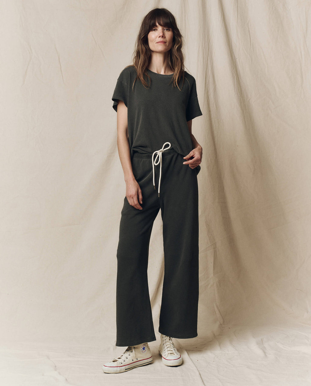 The Lap Sweatpant. Solid -- Washed Black
