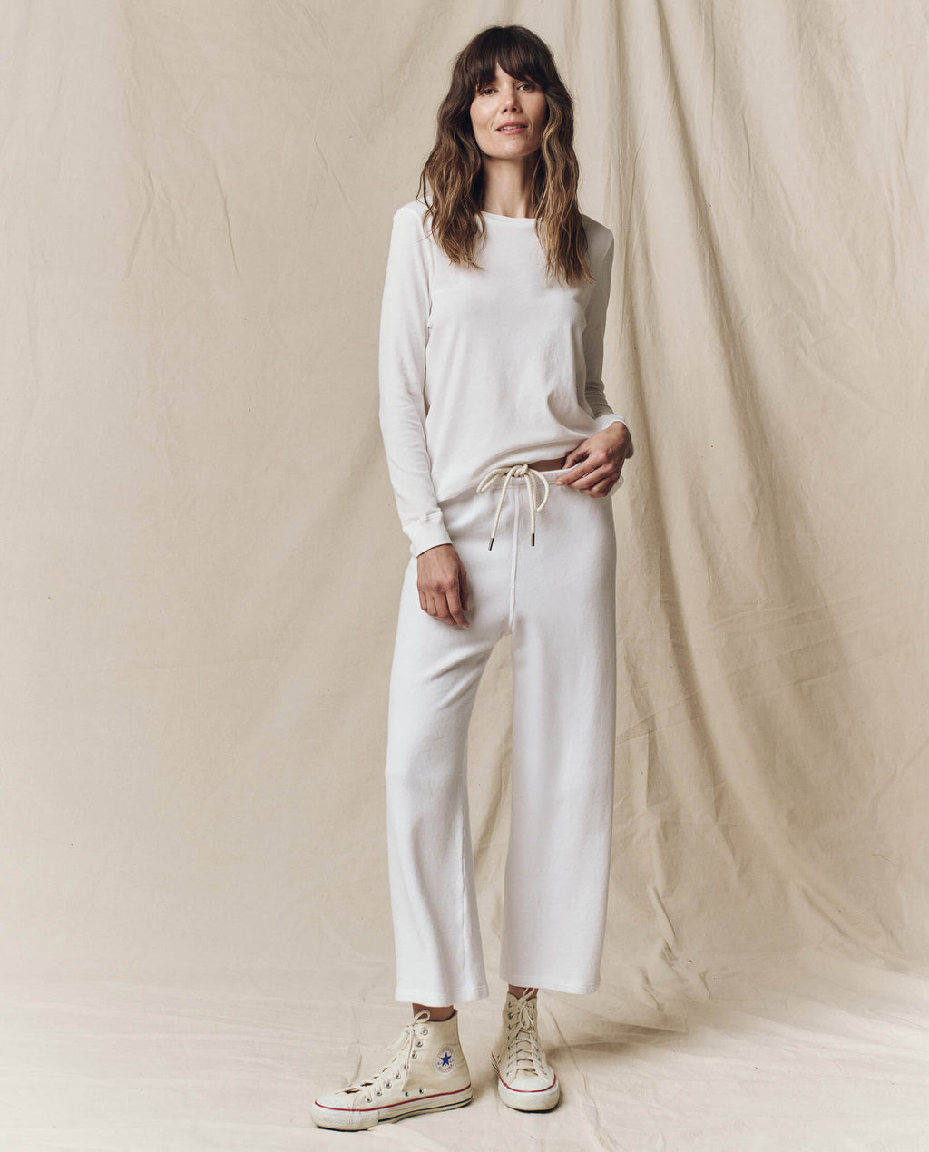 The Long Sleeve Slim Tee. Solid -- True White