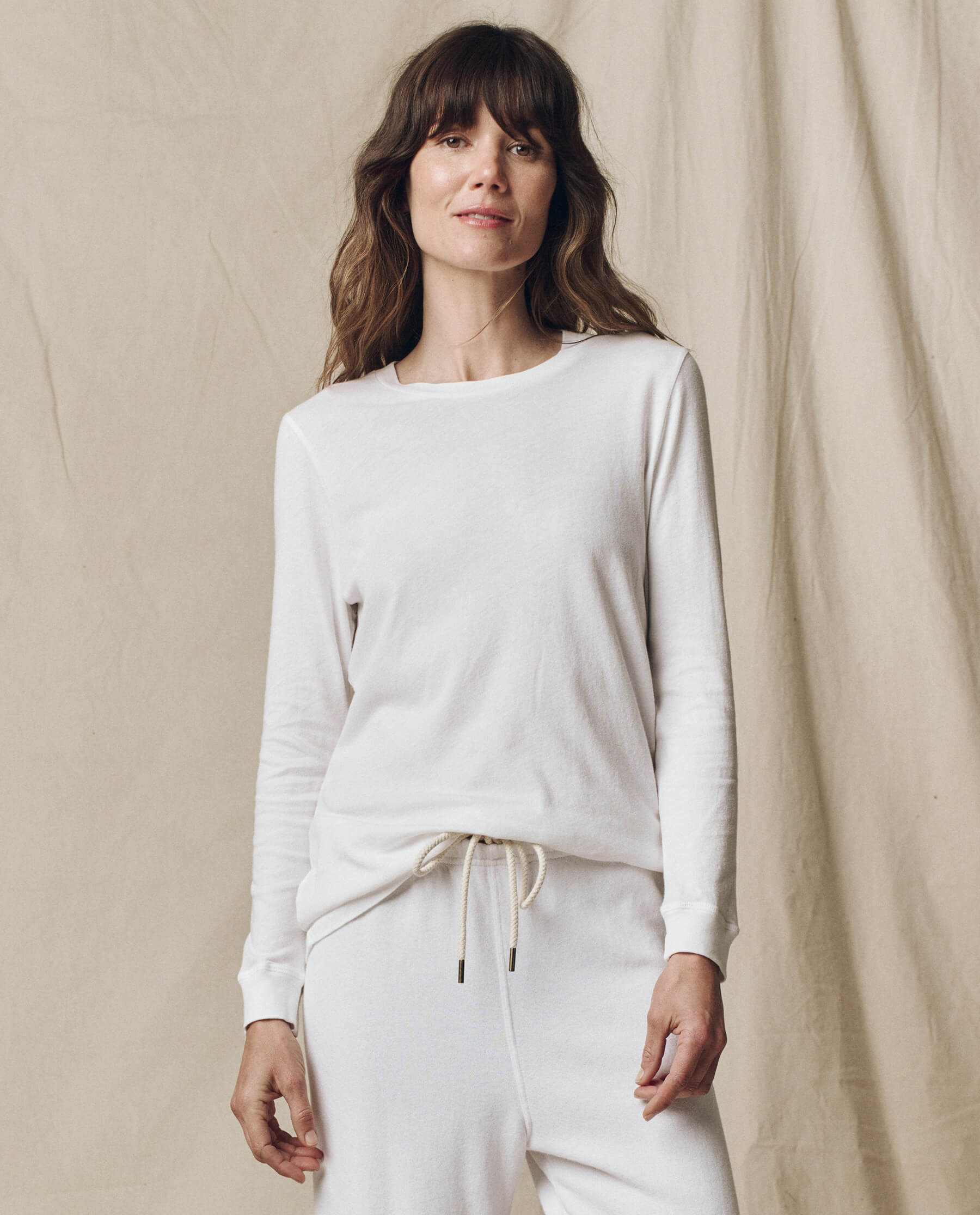 The Long Sleeve Slim Tee. Solid -- True White