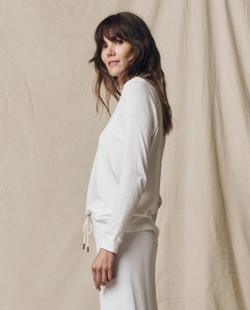 The Long Sleeve Slim Tee. Solid -- True White