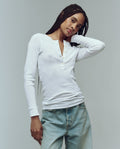 The Baby Rib Henley. -- True White