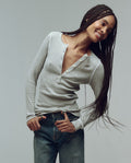 The Baby Rib Henley. -- Heather Grey