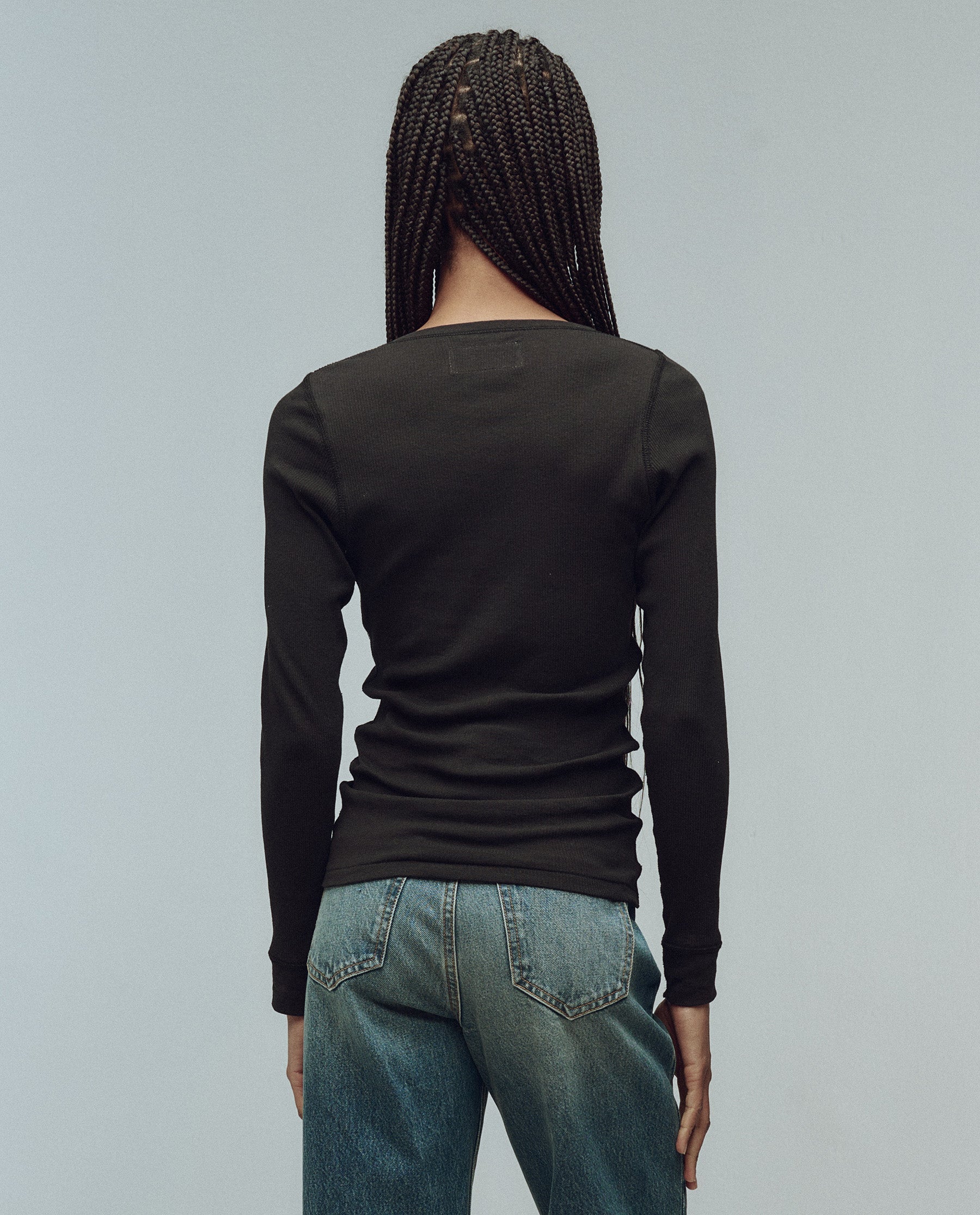 The Baby Rib Henley. -- Almost Black