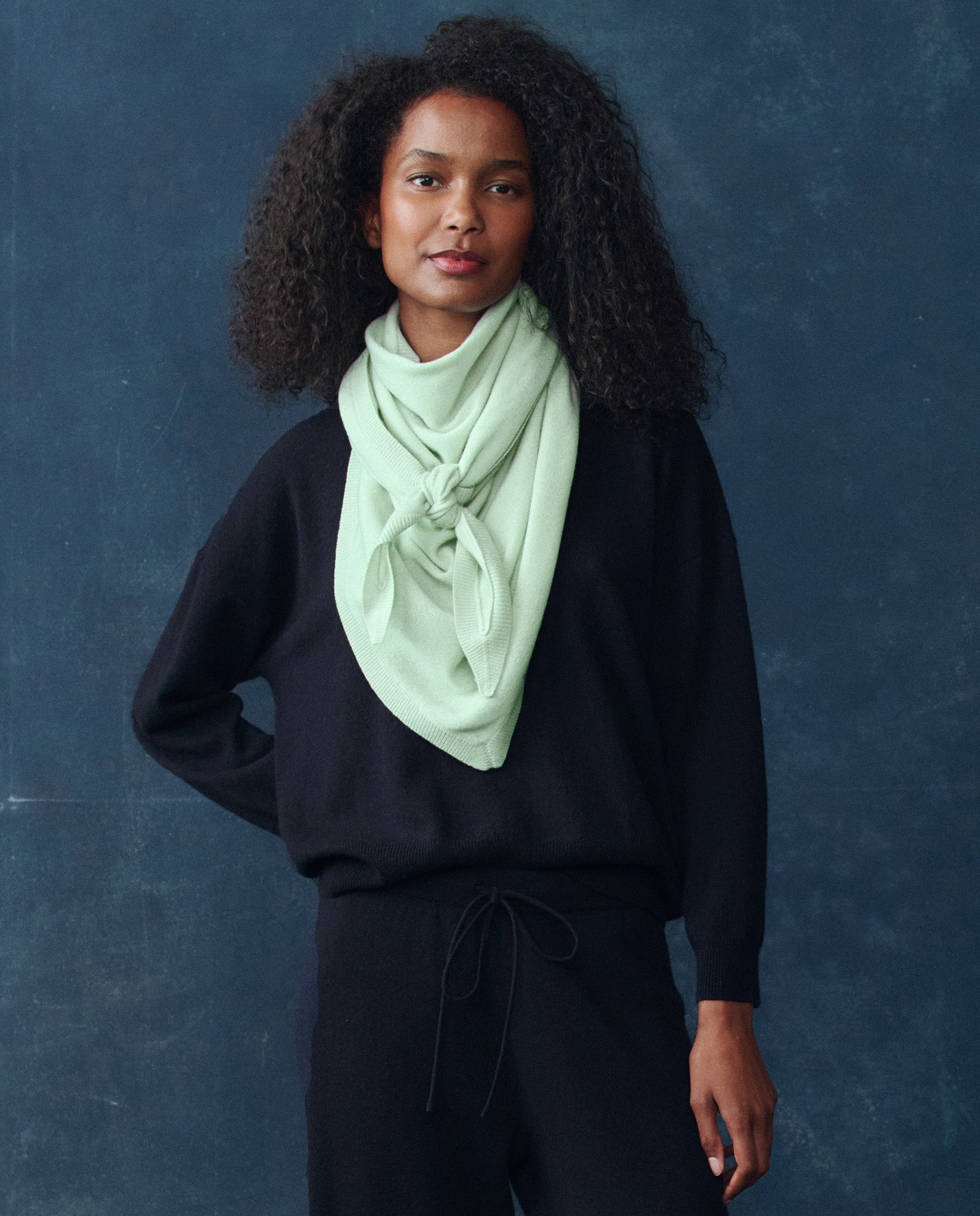 The Cashmere Kerchief Scarf. -- Mint