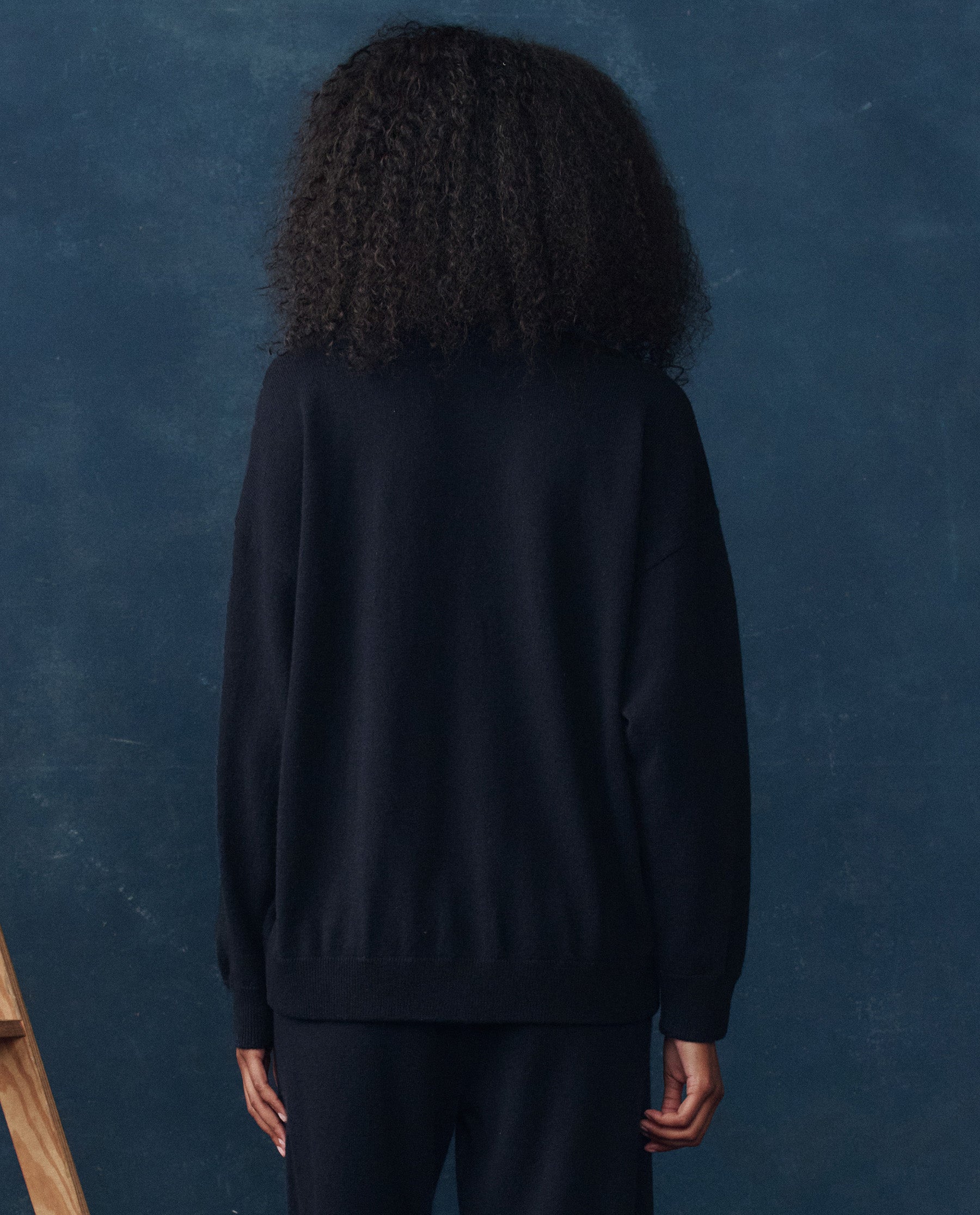 The Cashmere Slouch Cardigan. -- Navy