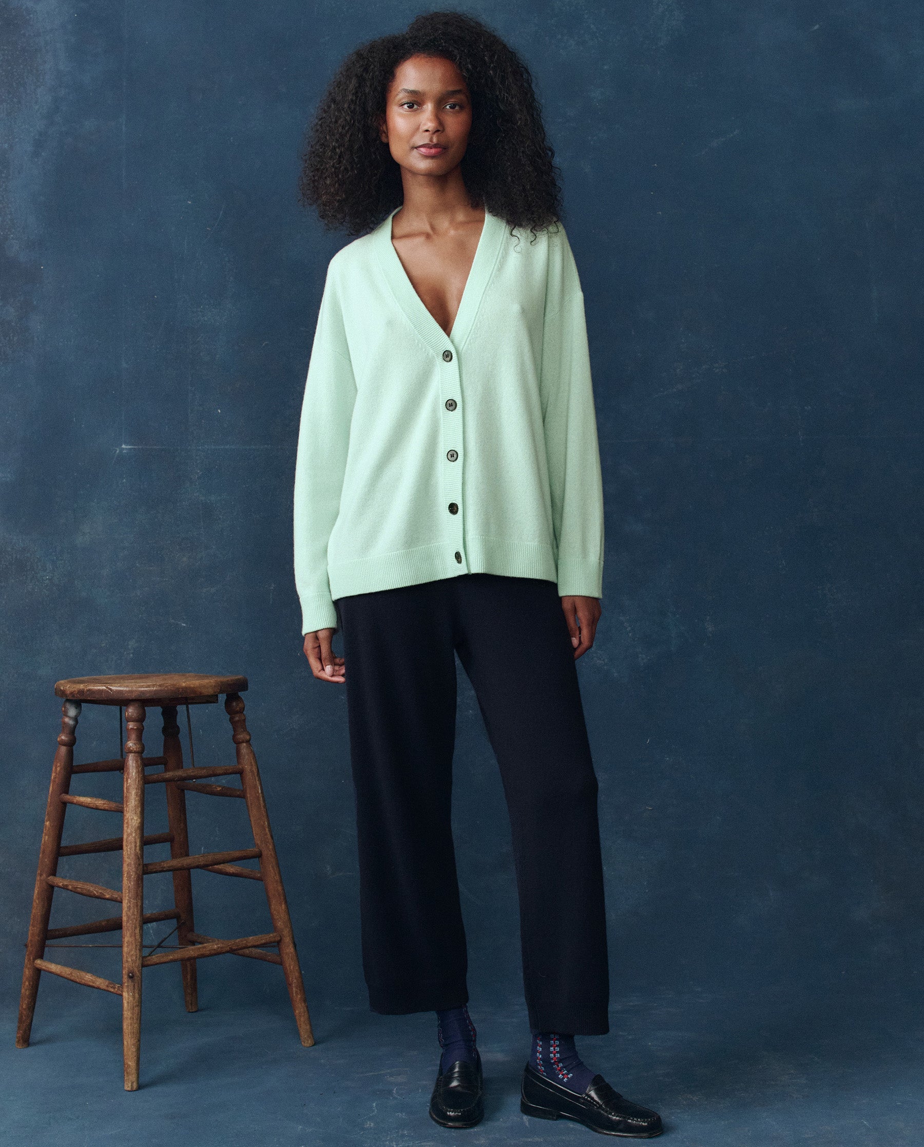 The Cashmere Slouch Cardigan. -- Mint