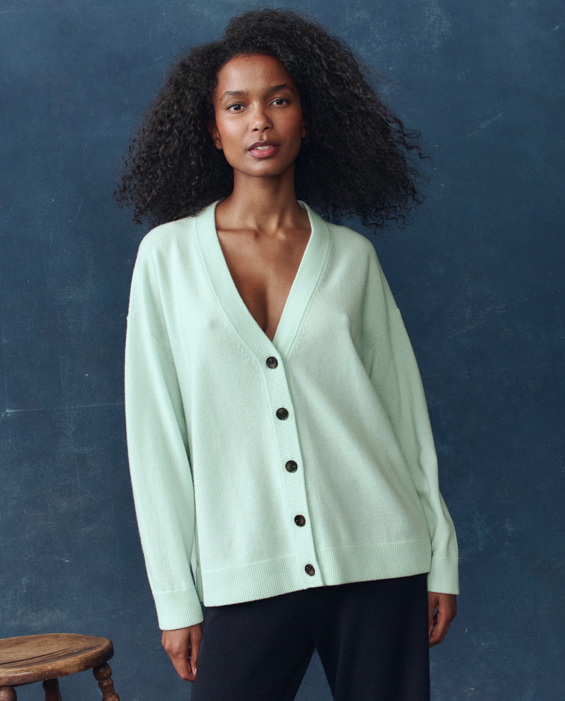 The Cashmere Slouch Cardigan. -- Mint
