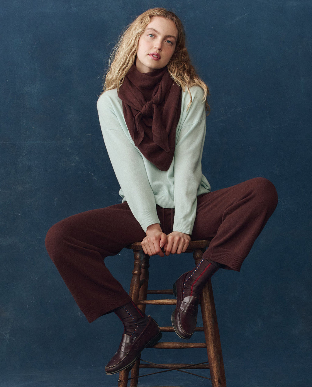 The Cashmere Kerchief Scarf. -- Chocolate