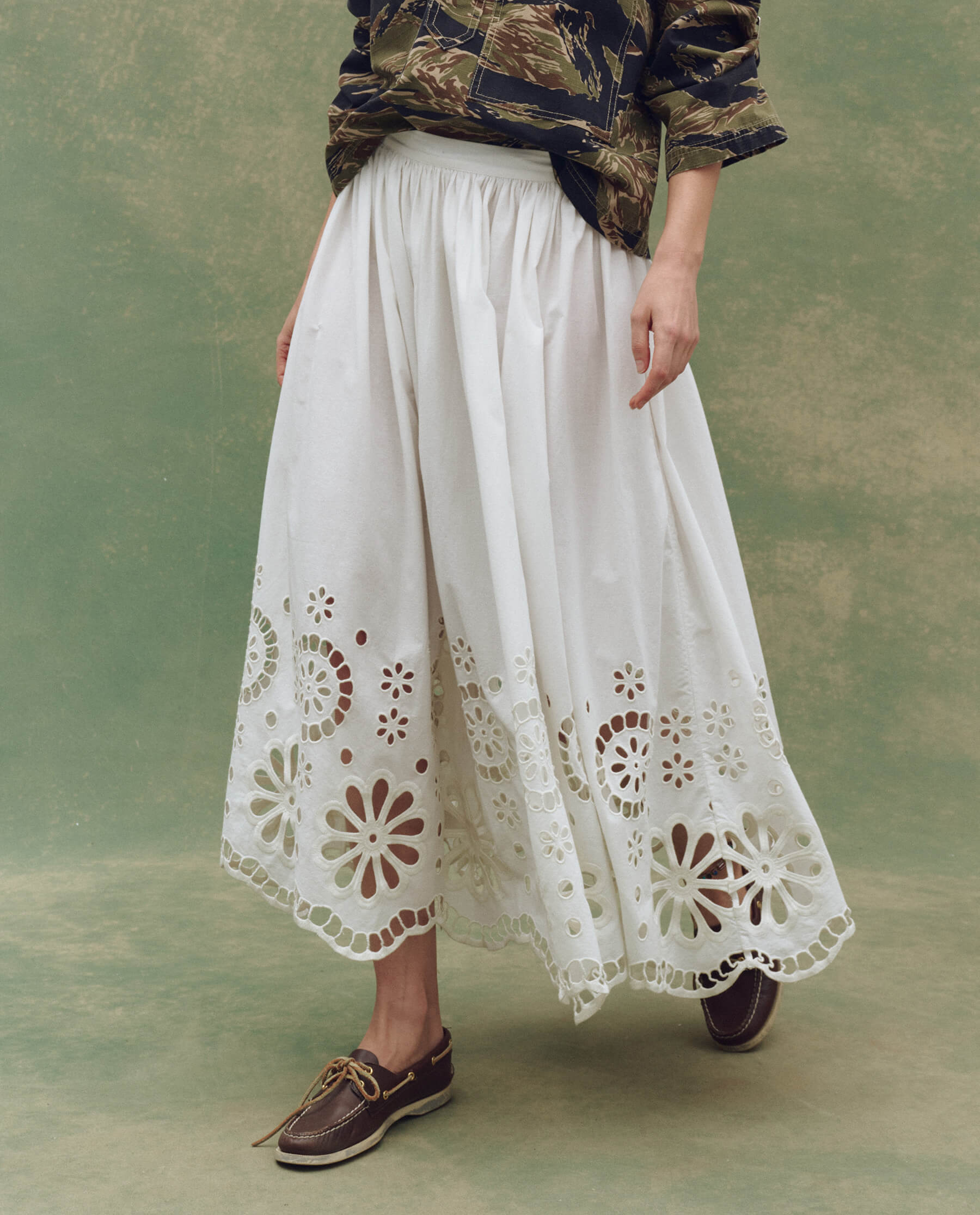 The Super Bloom Eyelet Skirt. -- White