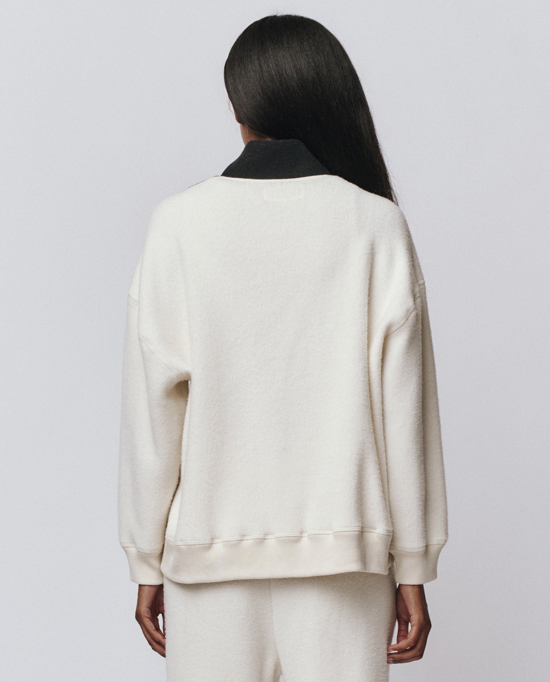 The Colorblock Plush Chalet Sweatshirt. -- Washed White
