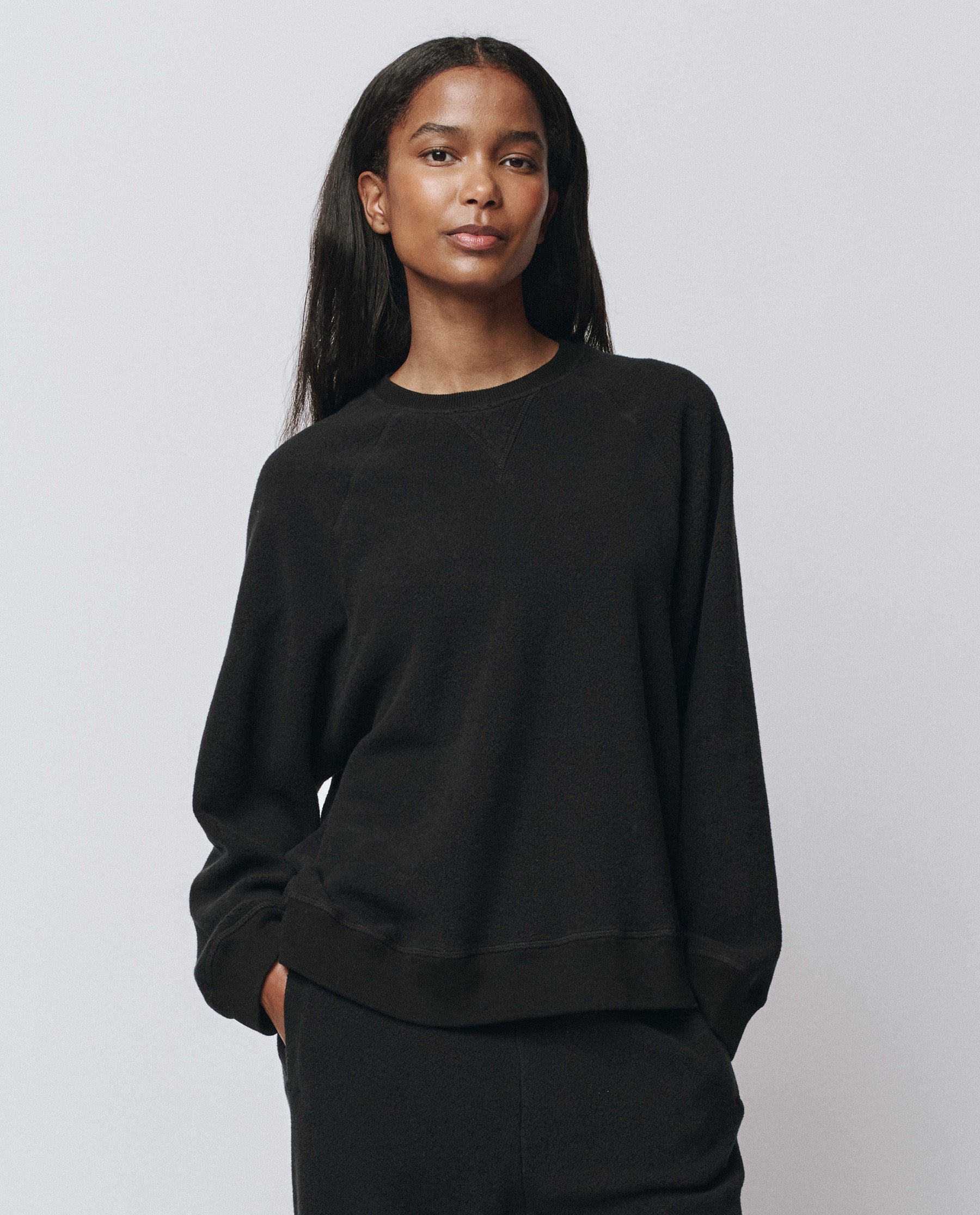 The Plush Slouch Sweatshirt. -- Almost Black