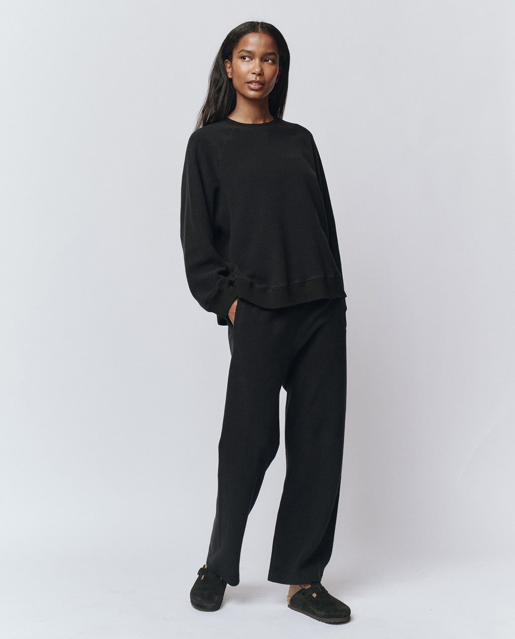 The Plush Slouch Sweatshirt. -- Almost Black