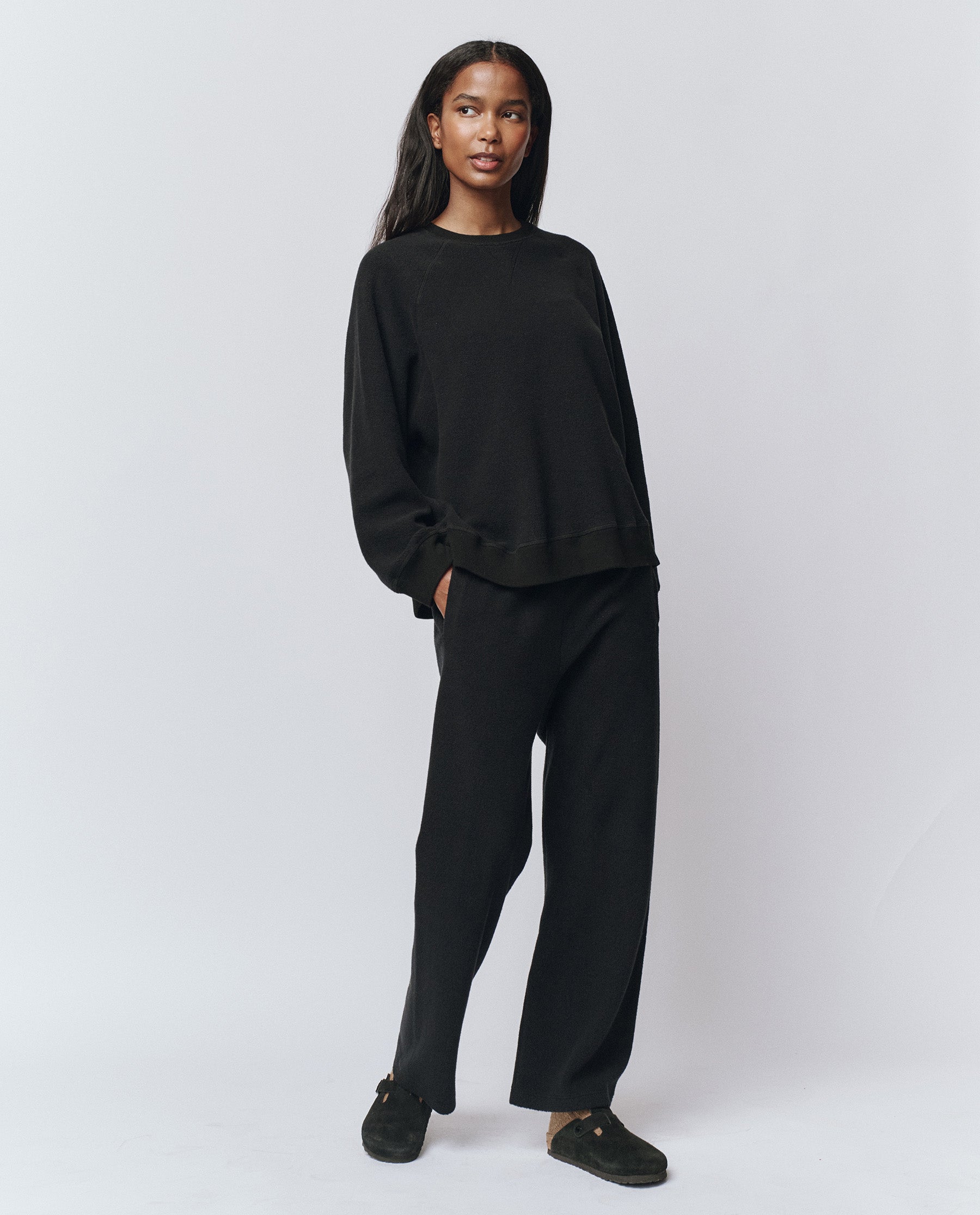 The Plush Slouch Sweatshirt. -- Almost Black
