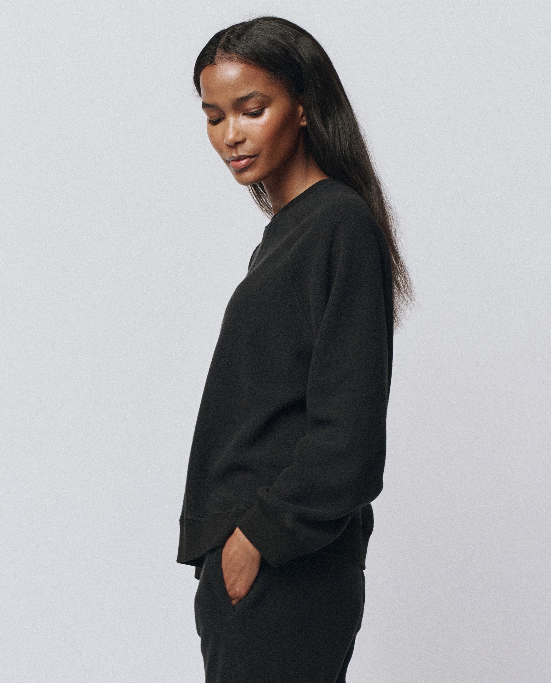 The Plush Slouch Sweatshirt. -- Almost Black