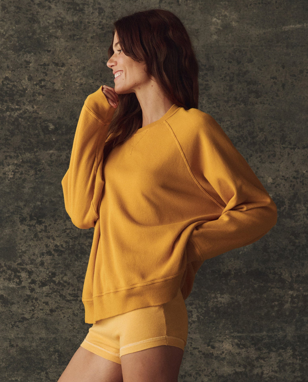 The Fleece Slouch Sweatshirt. Solid -- Bright Yellow