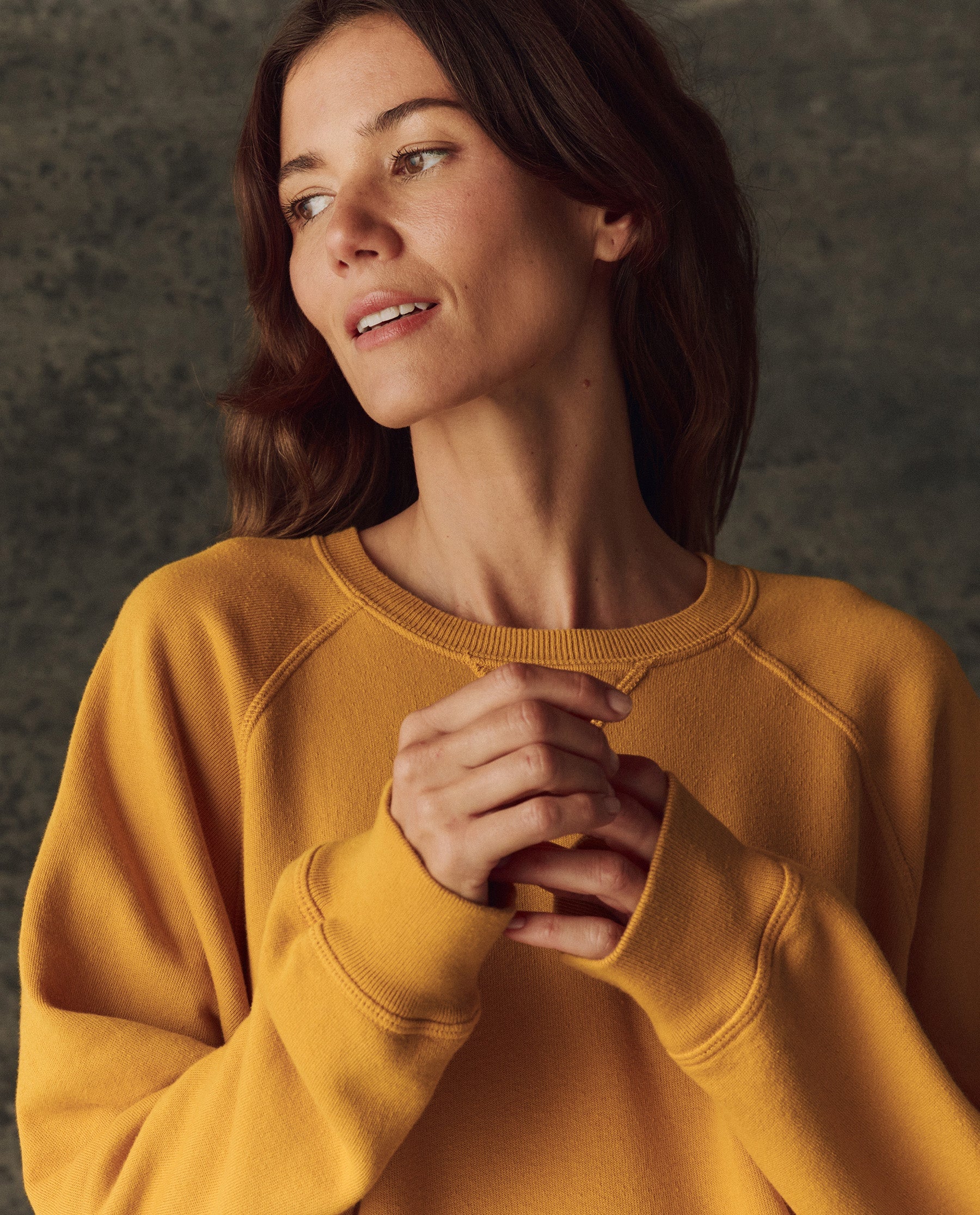 The Fleece Slouch Sweatshirt. Solid -- Bright Yellow