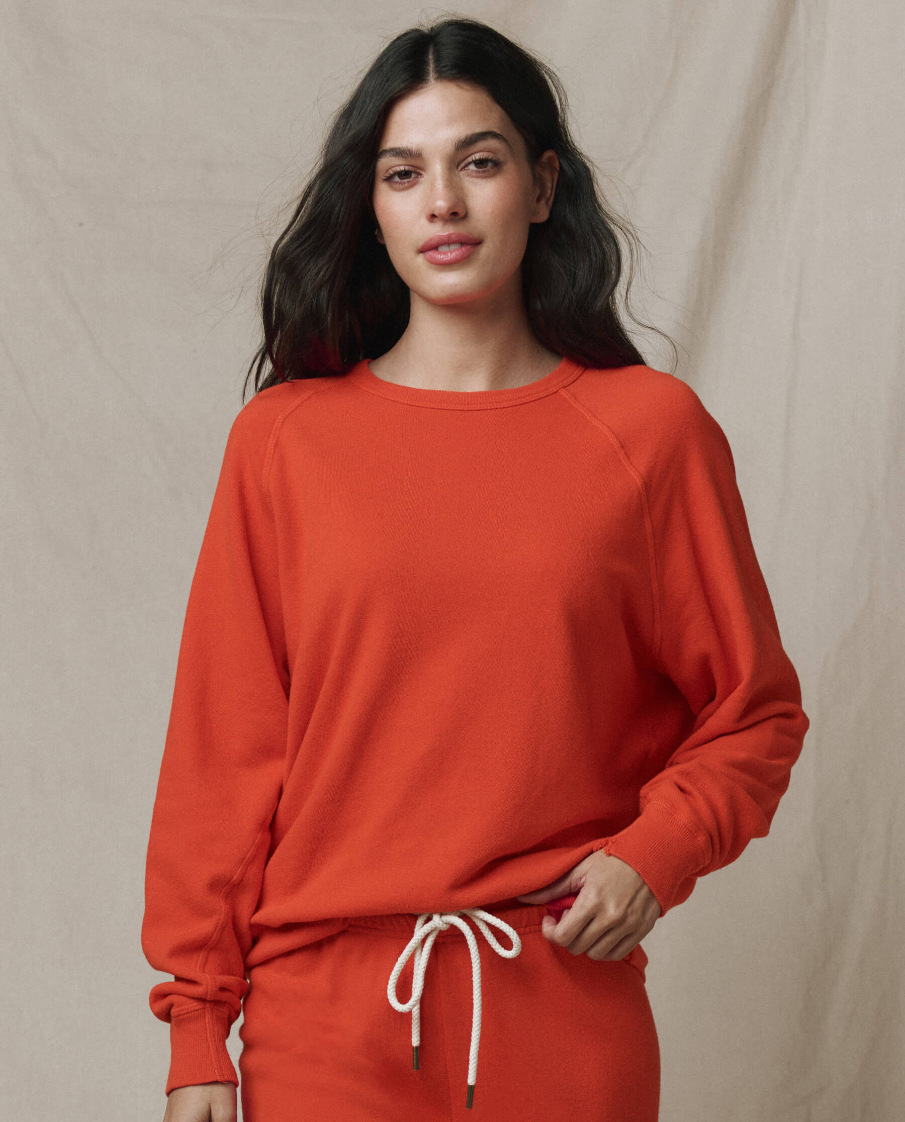 The College Sweatshirt. Solid -- Persimmon