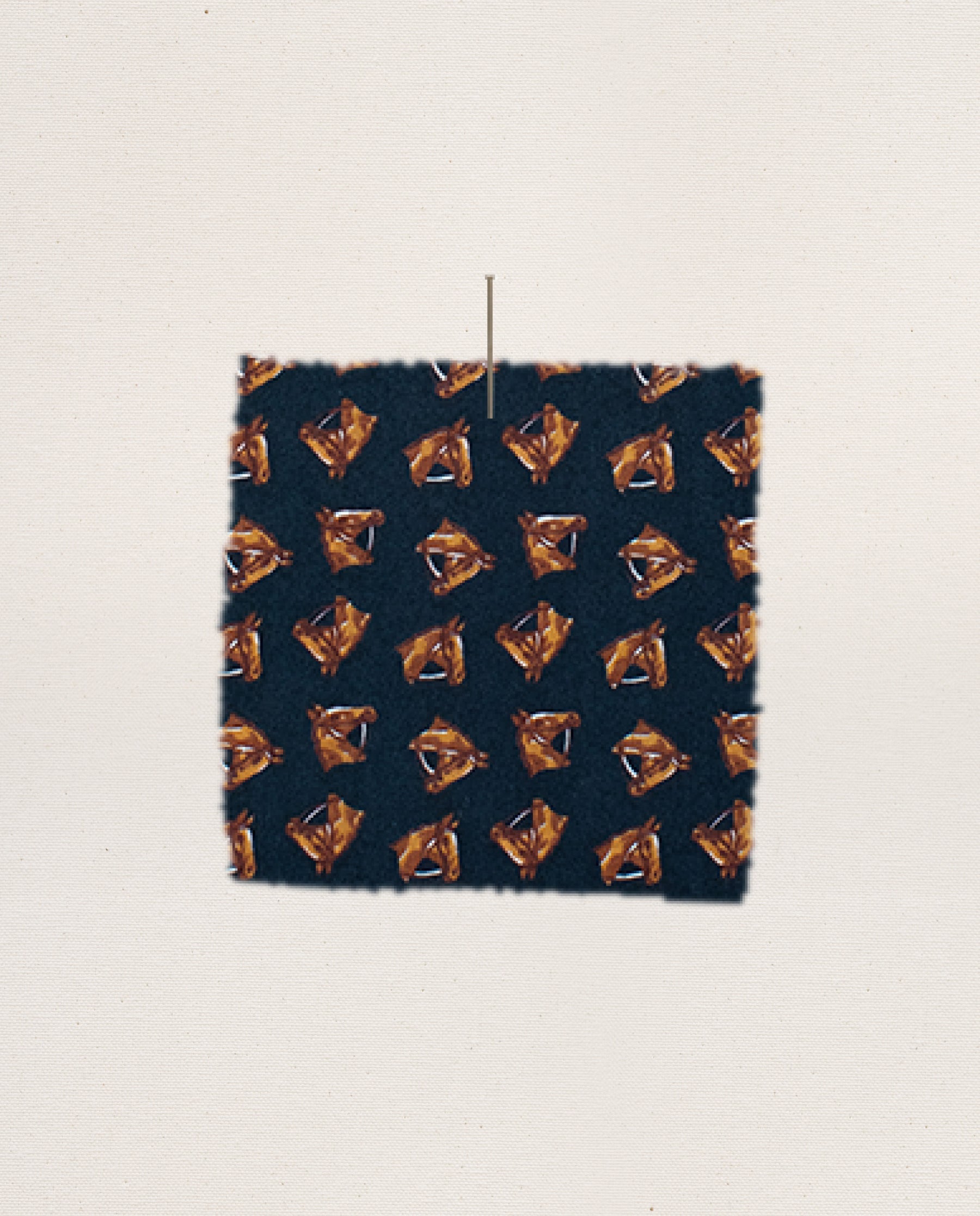 The Pajama Shirt. -- Navy Horse Medallion Print