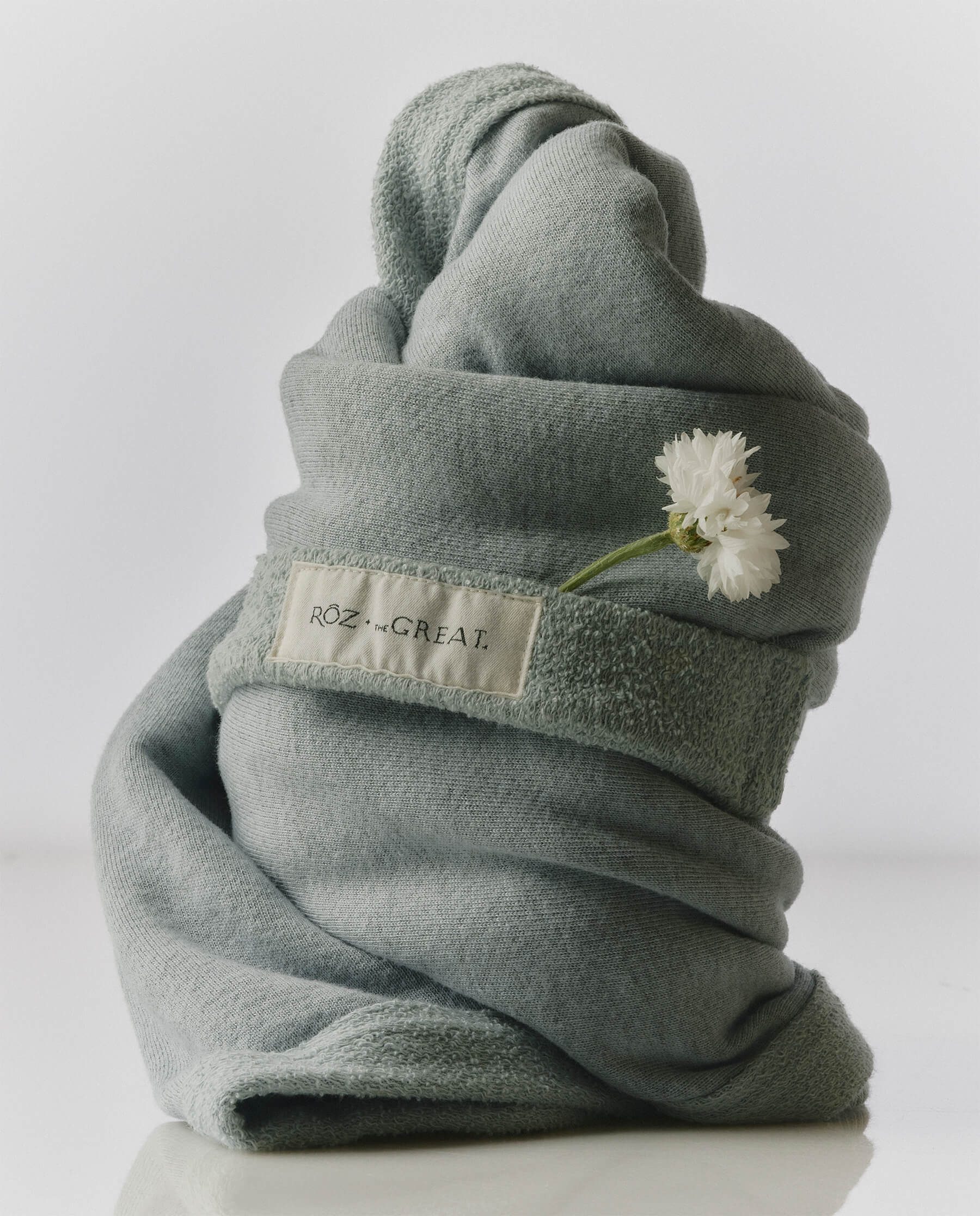 RŌZ +   The Sweatshirt Hair Towel. -- Seaglass