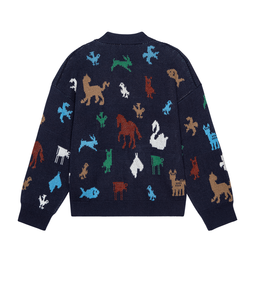 The Pictograph Slouch Cardigan. -- Navy