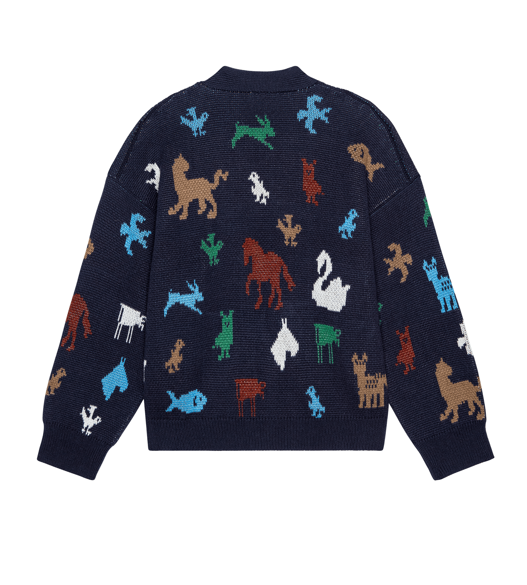 The Pictograph Slouch Cardigan. -- Navy