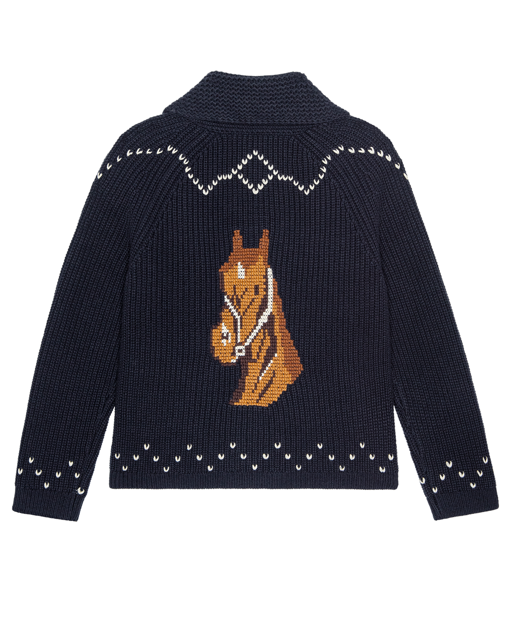 The Horse Lodge Cardigan. -- Navy