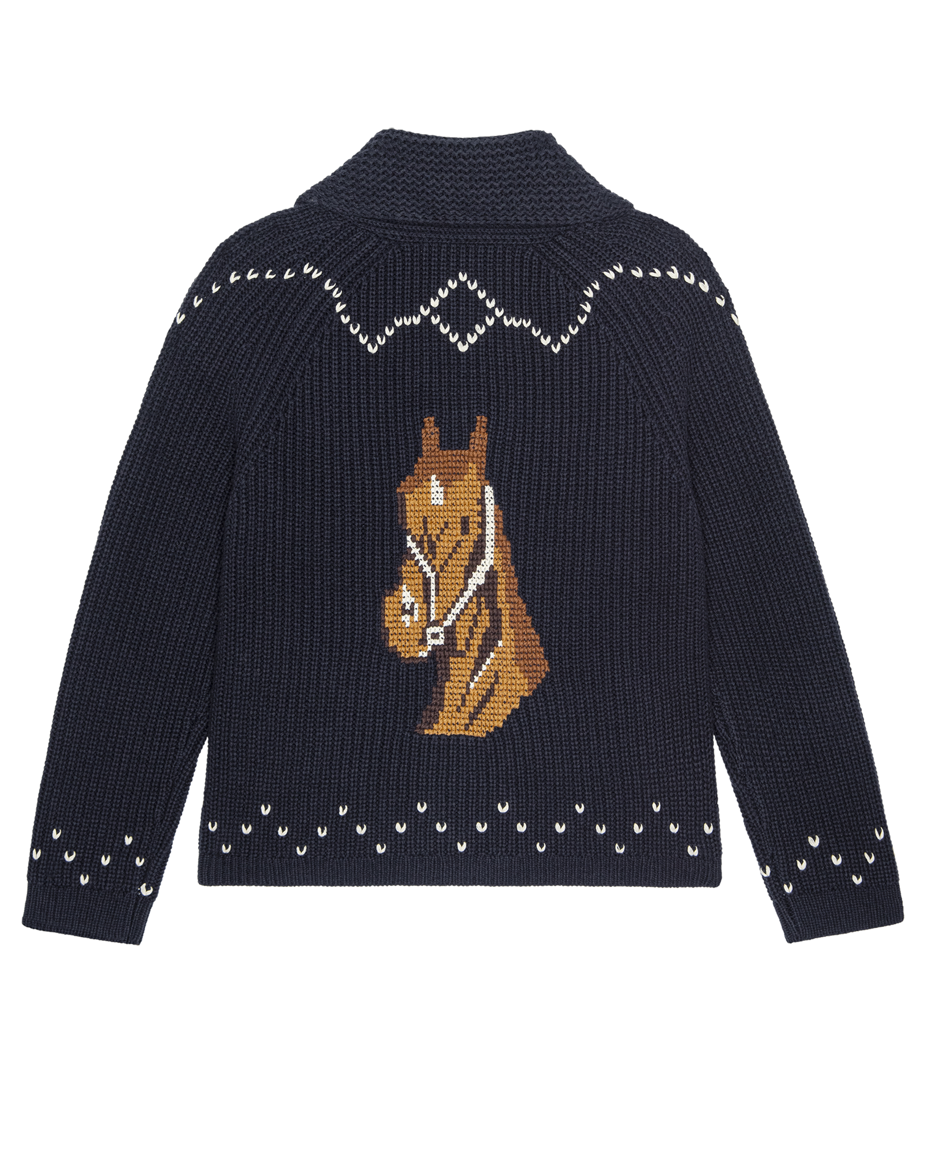 The Horse Lodge Cardigan. -- Navy