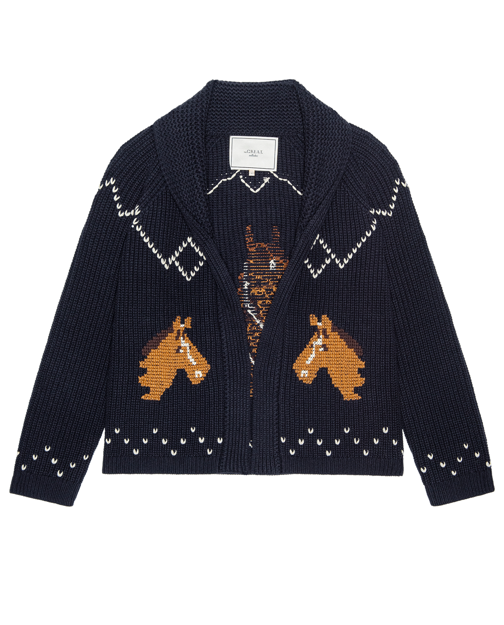 The Horse Lodge Cardigan. -- Navy