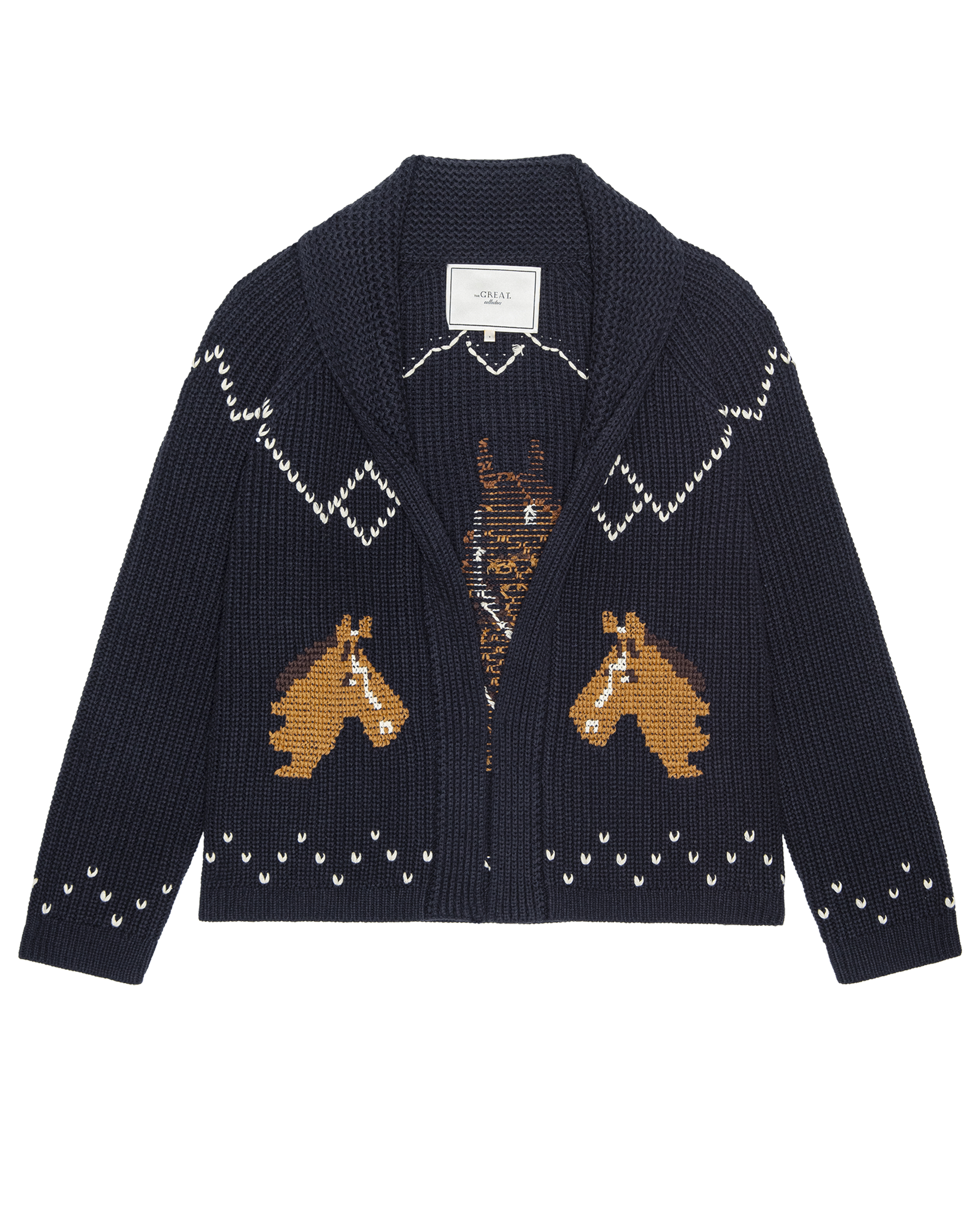 The Horse Lodge Cardigan. -- Navy