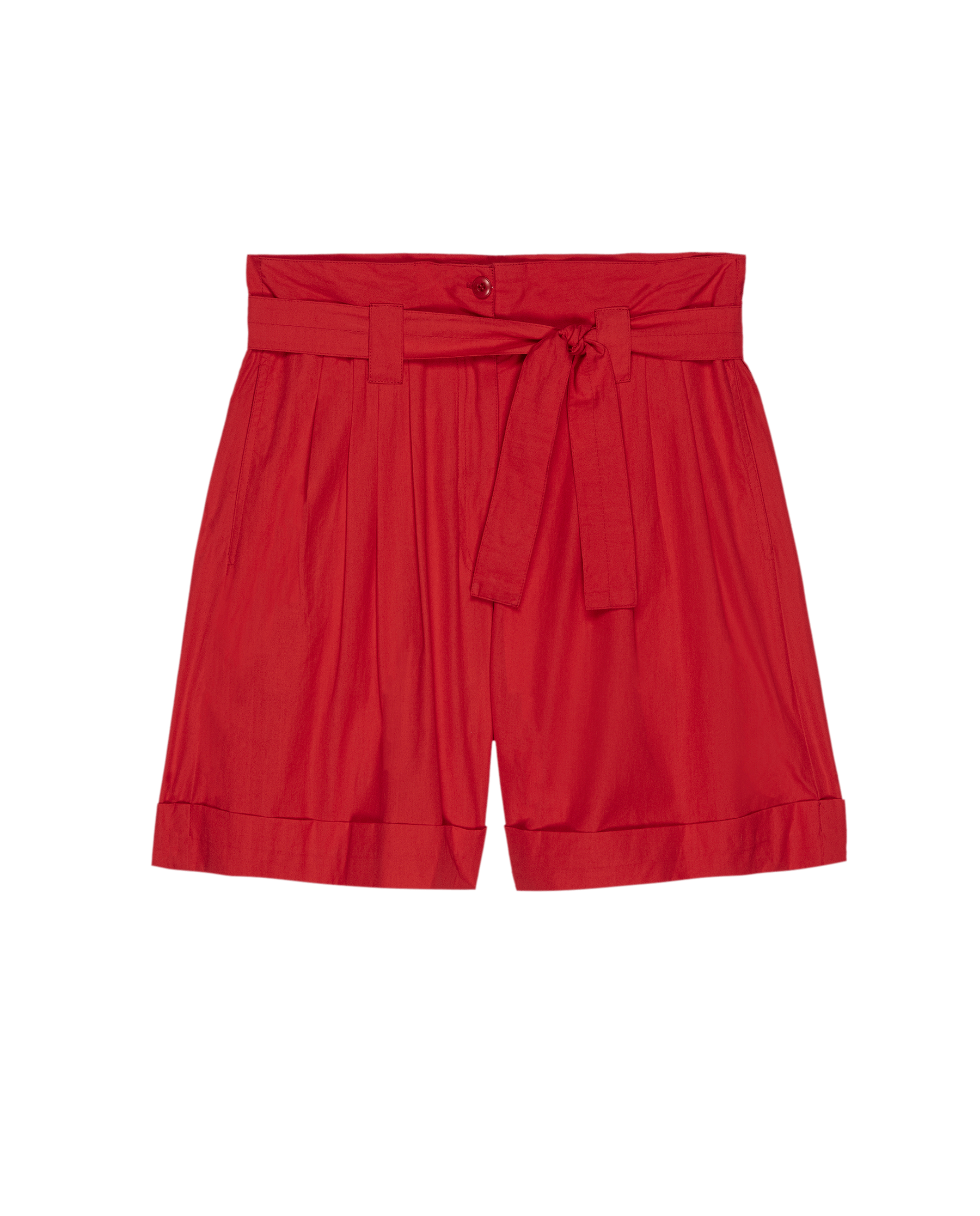 The Pleated Trouser Short. -- Hot Red