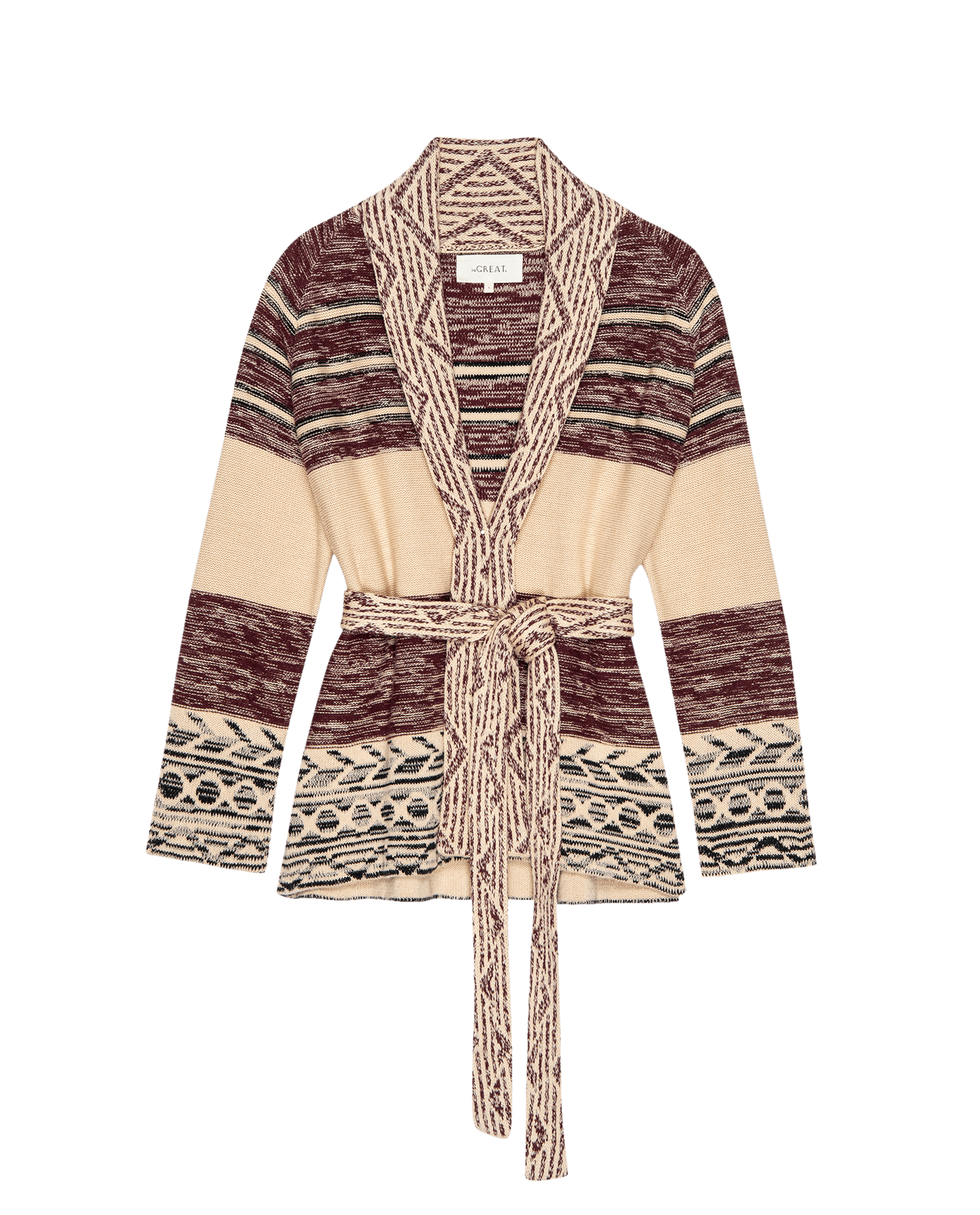 The Riding Cardigan. -- Rusted Red Multi