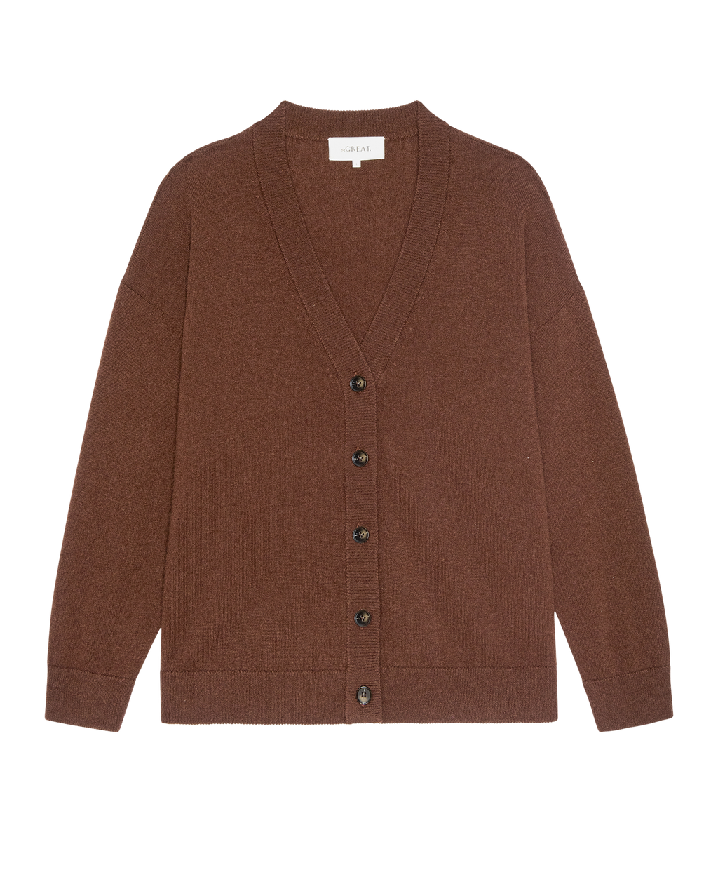 The Cashmere Slouch Cardigan. -- Chocolate